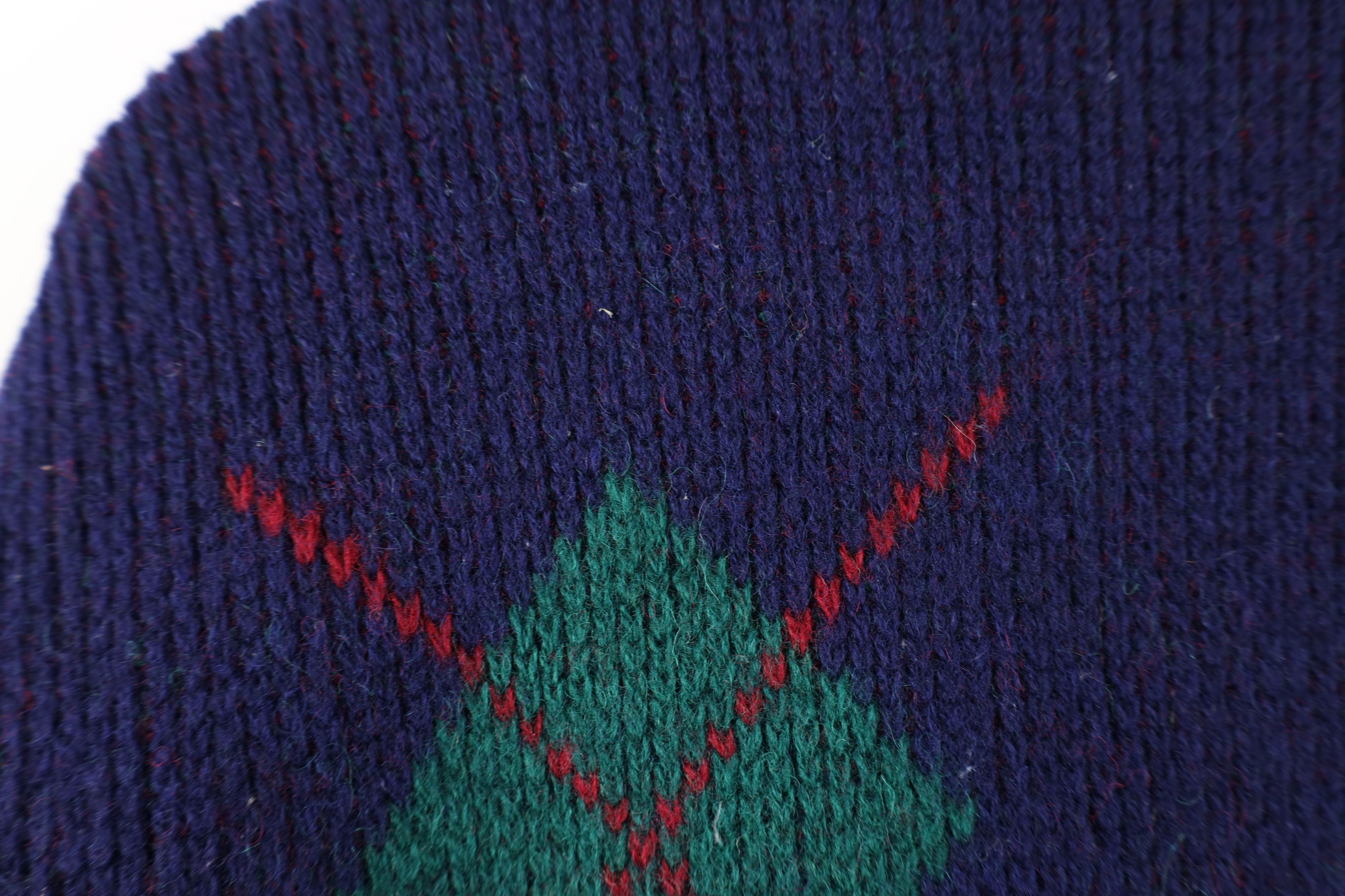 Vintage Vintage 70s Streetwear Argyle Wool Ribbed Knit Sweater Size L / US 10 / IT 46 - 11 Thumbnail
