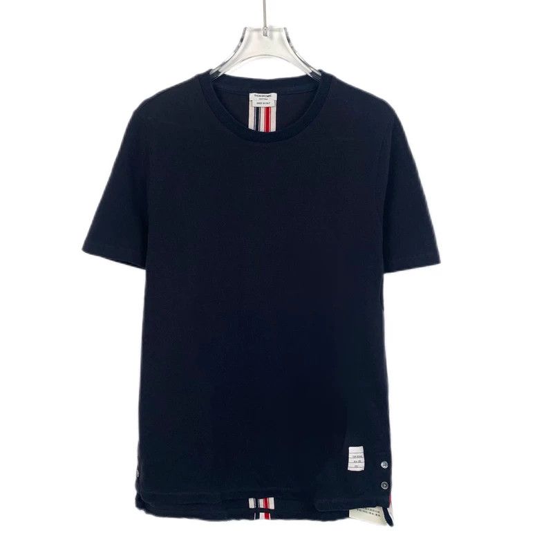 Thom Browne Thom Browne Dark blue striped cotton round-neck short-sleev Size US S / EU 44-46 / 1 - 1 Thumbnail