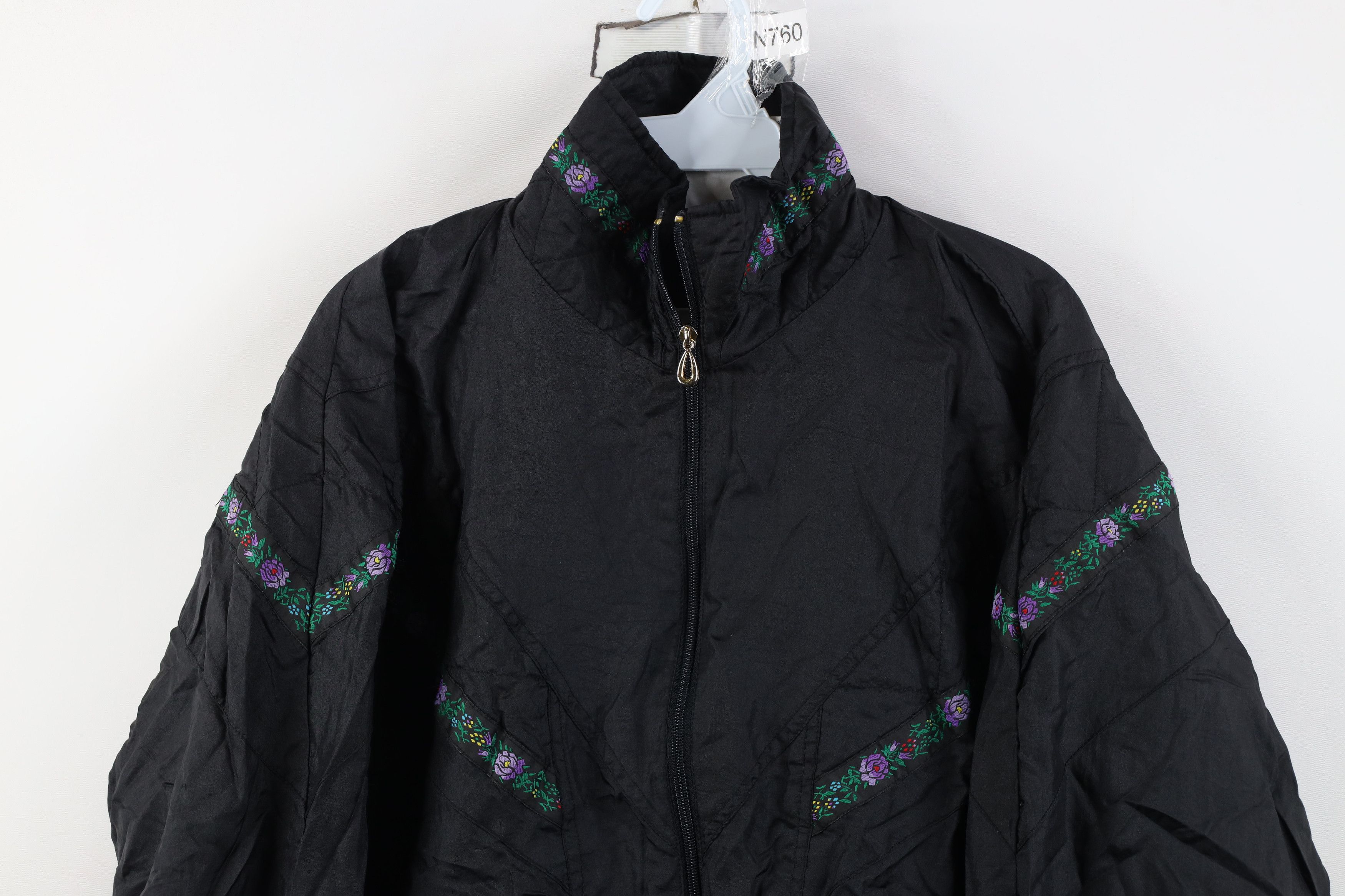 Vintage Vintage 90s Streetwear Flower Floral Windbreaker Jacket Size M / US 6-8 / IT 42-44 - 2 Thumbnail