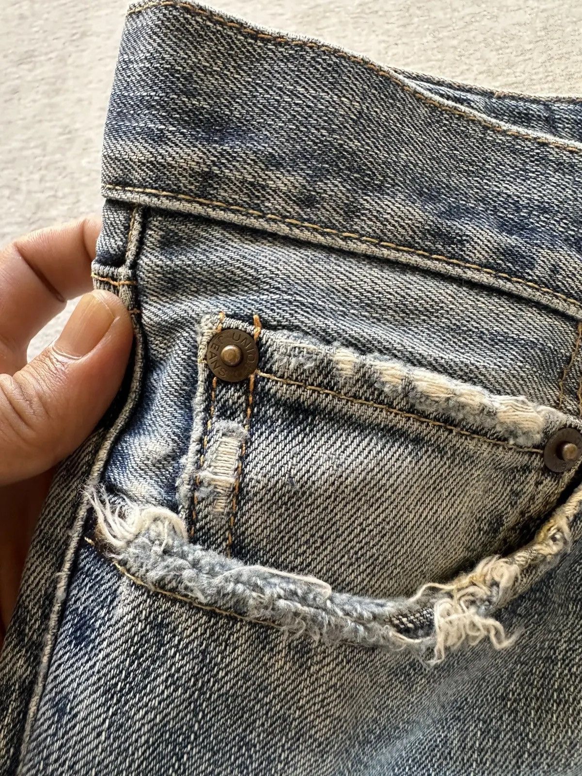 Vintage SEND OFFERS 🍁S-002 UNIQLO Japan Distressed Denim Rusty Pants Size US 33 - 10 Thumbnail