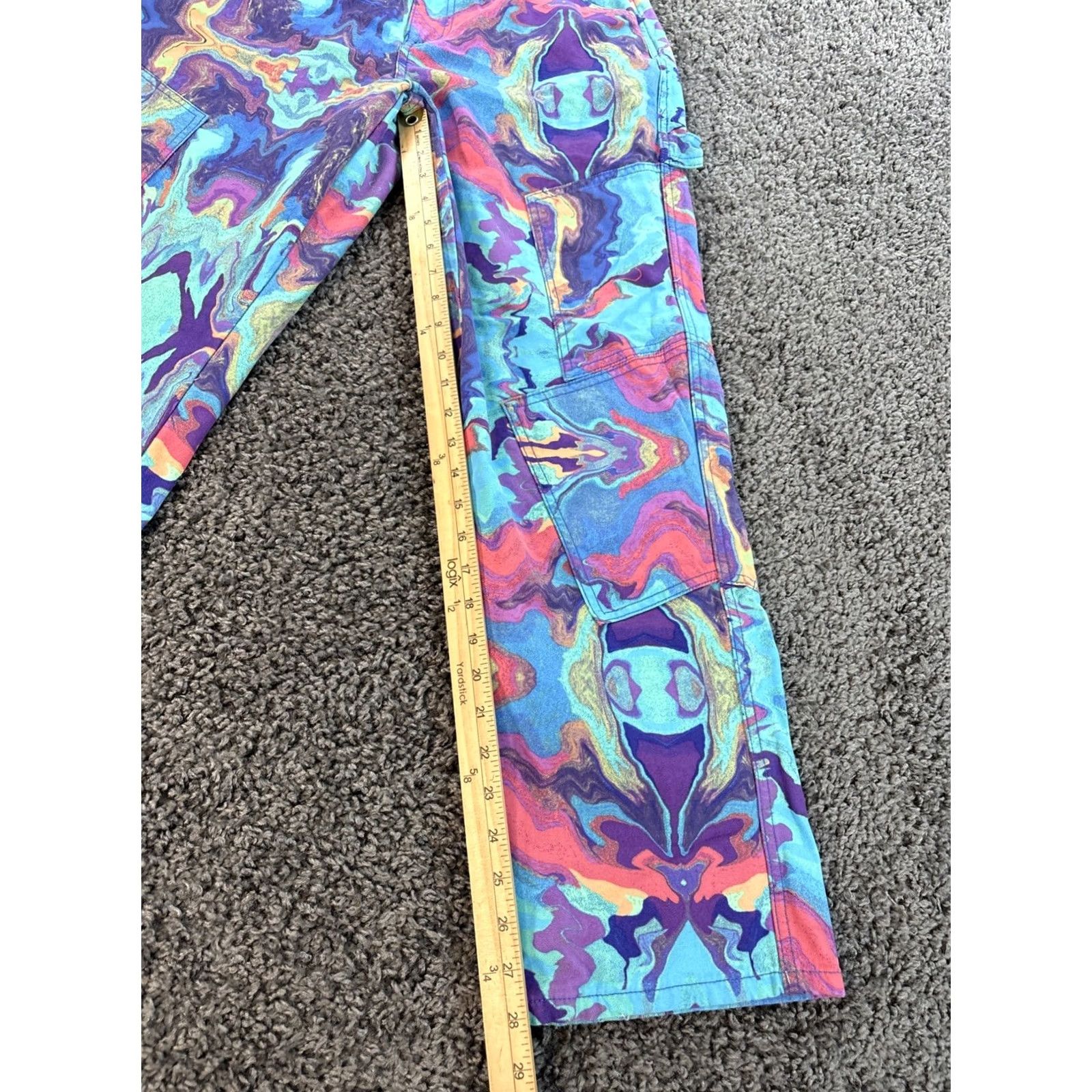 Forever 21 2. Keep exact spelling and capitalization from original (Forever 21 Carpenter Jeans Womens 28x28 Tye Dye Psycodelic Baggy Wide Party Y2K) Size 28" / US 6 / IT 42 - 2 Thumbnail