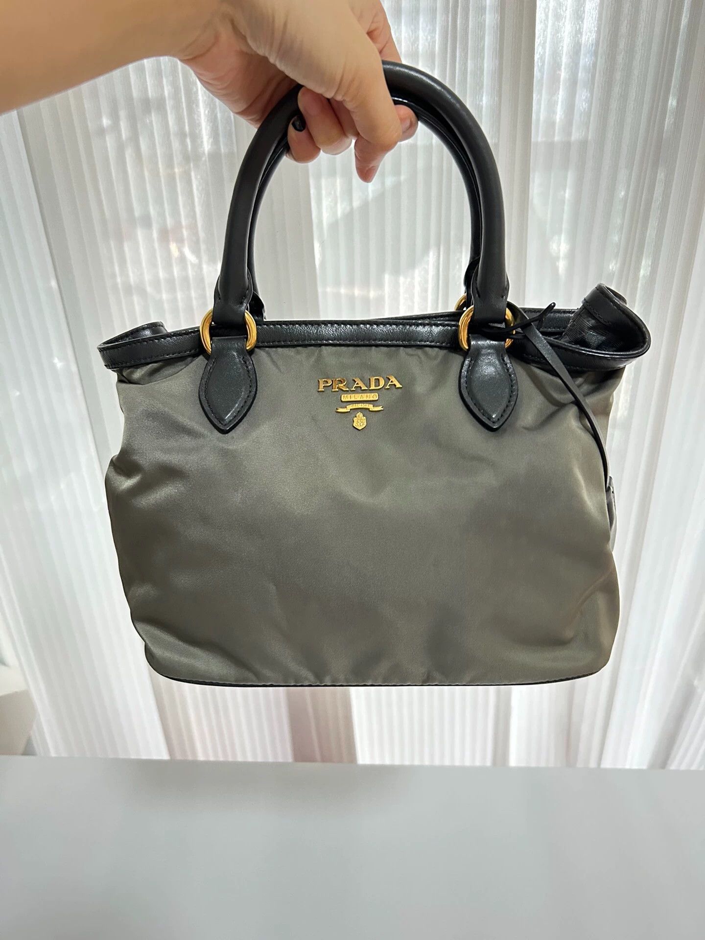 Prada PRADA Olive Green Small Nylon Tote Size ONE SIZE - 1 Thumbnail