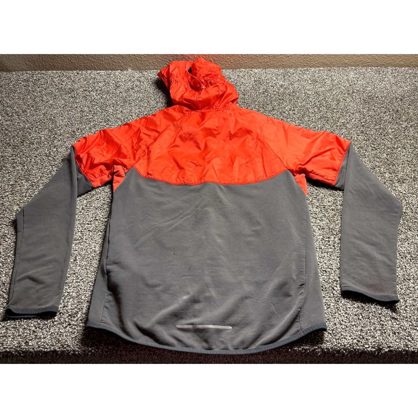 Nike Nike Running Jacket Hooded Mens Medium Orange Full Just Do It Reflective 453473 - Excellent Condition Size US M / EU 48-50 / 2 - 2 Thumbnail