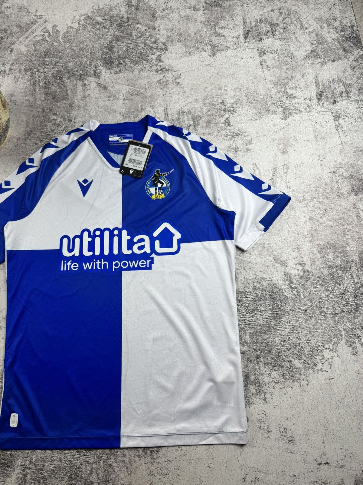 Macron NEW Bristol Rovers 2022/2023 Soccer Football Macron Men’s Large T Shirt Jersey Size US L / EU 52-54 / 3 - 3 Thumbnail