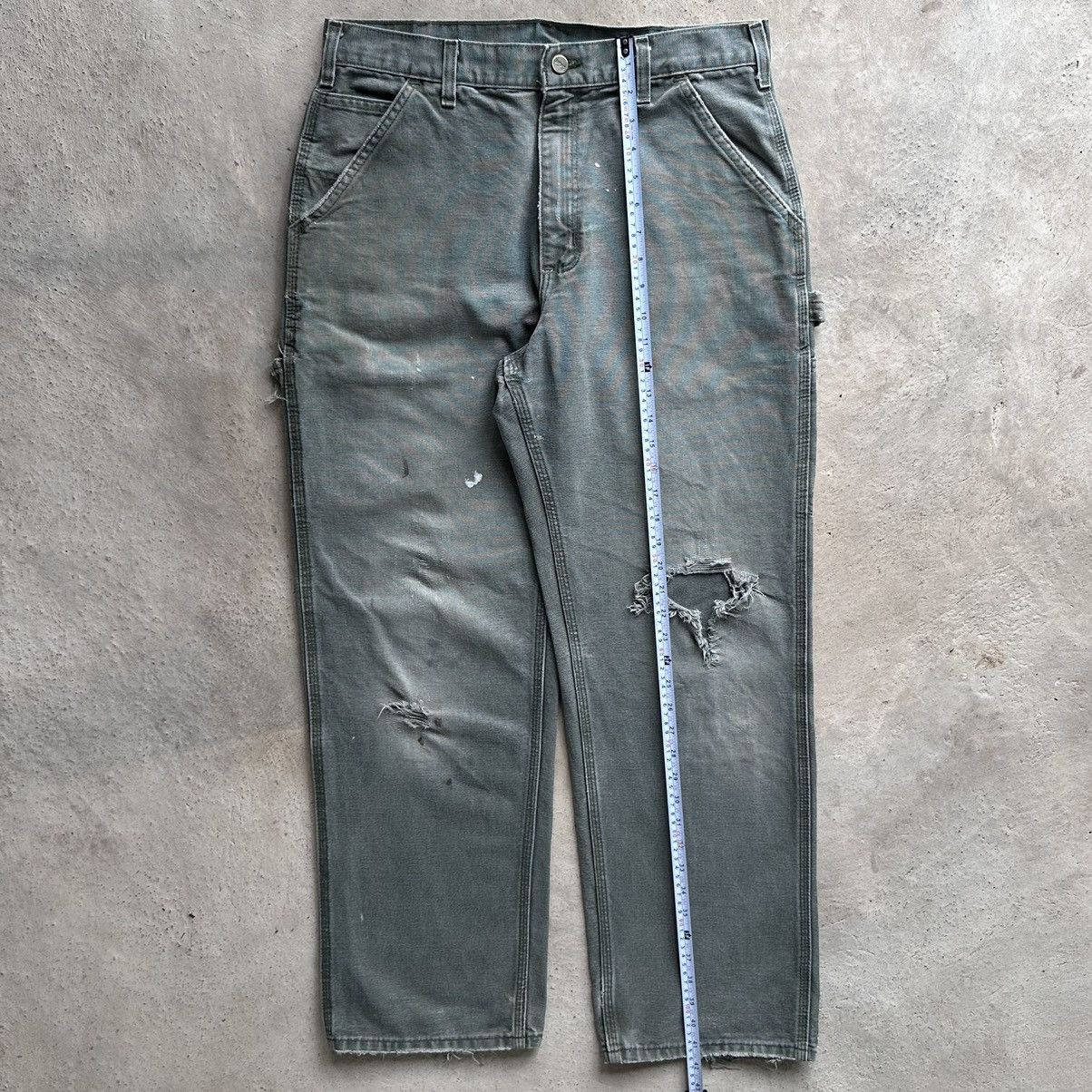 Carhartt × Vintage (33x31) Crazy Distressed Carhartt Carpenter Pants B11 MOS Size US 33 - 7 Thumbnail