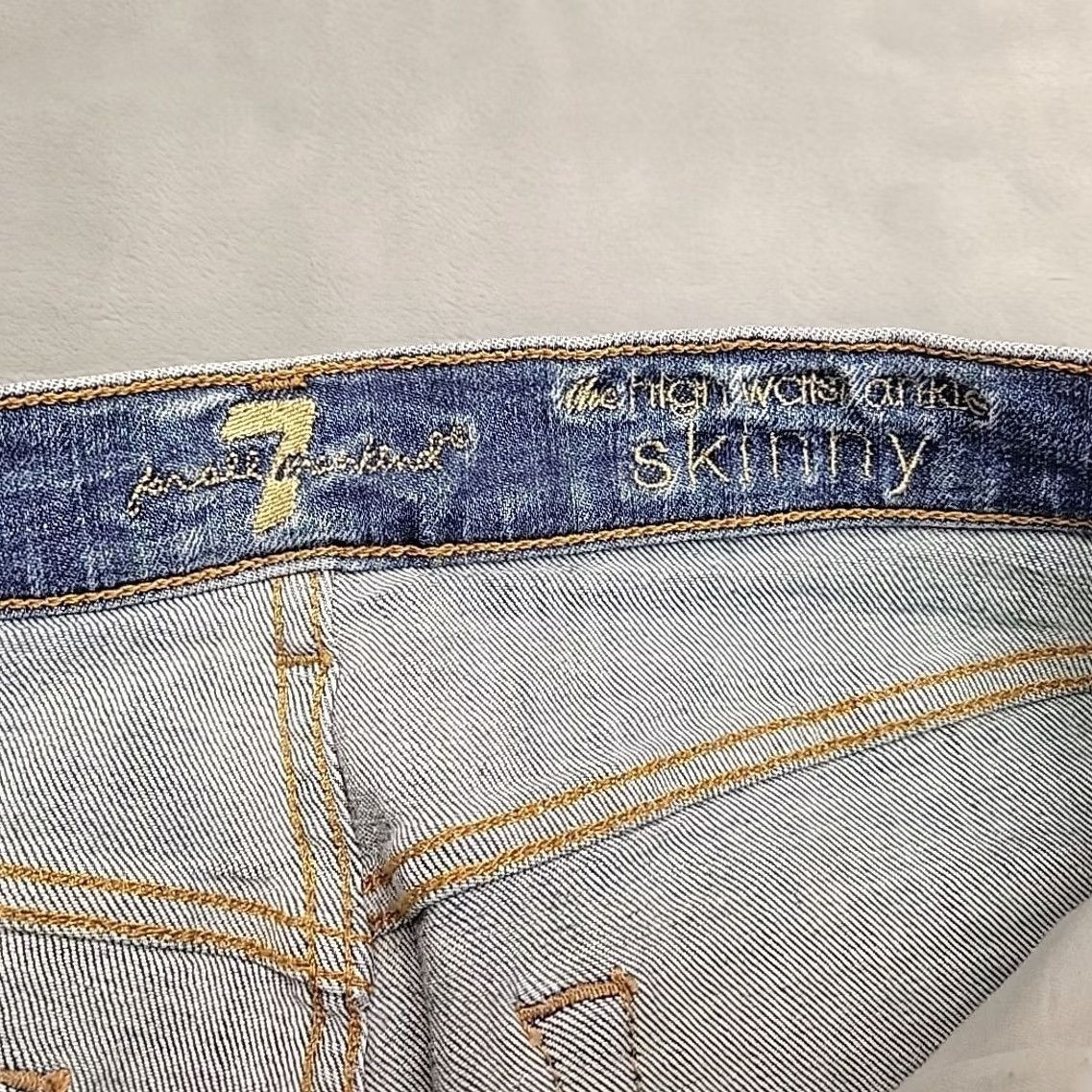 7 For All Mankind 7 For All Mankind Jeans Womens 29 Blue High Waist Ankle Skinny Stretch Denim Jeans Size 29" - 3 Thumbnail
