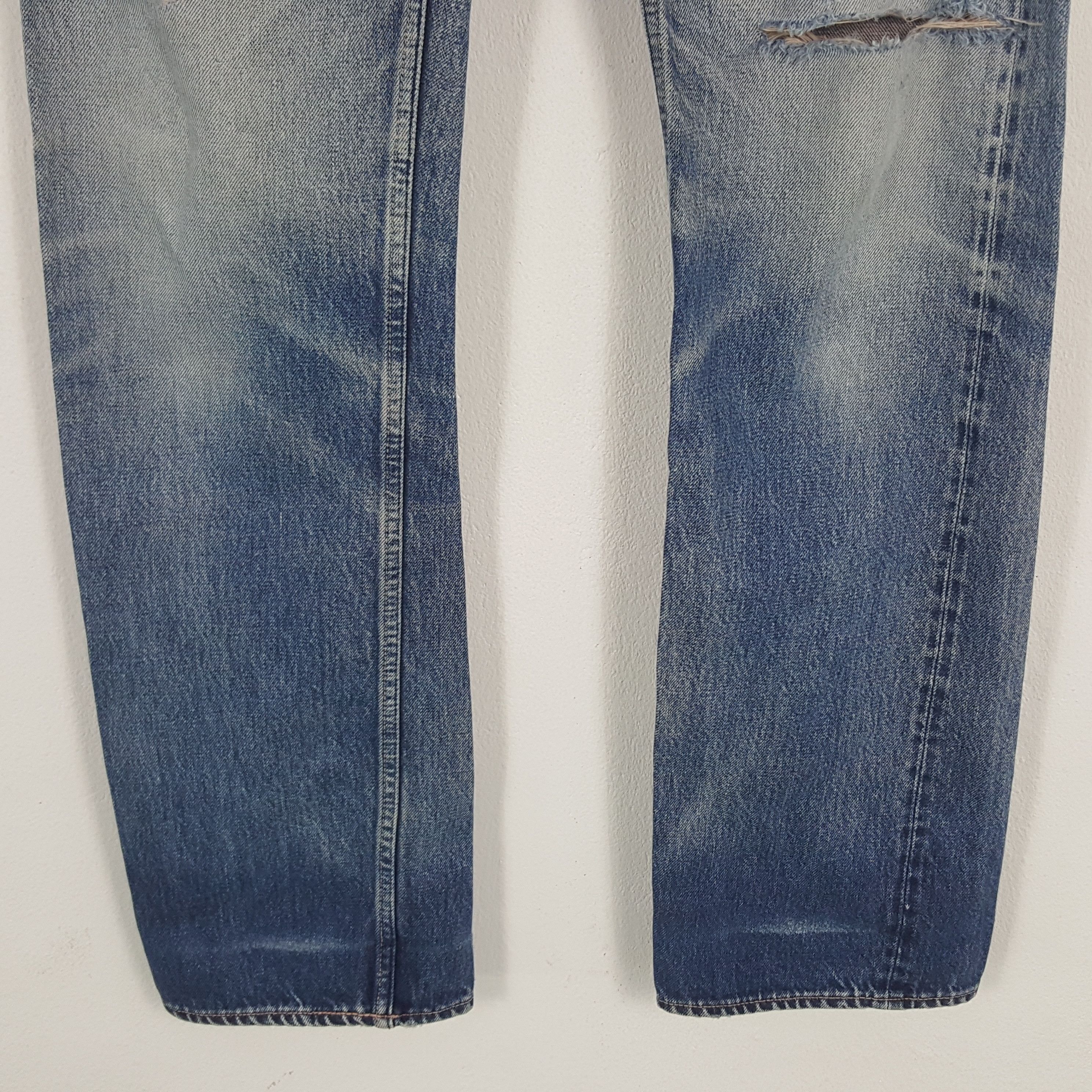 HOLLYWOOD RANCH MARKET × Vintage Vintage H.Ranch.M Distressed Style Selvedge Denim Jeans Size US 32 / EU 48 - 3 Thumbnail