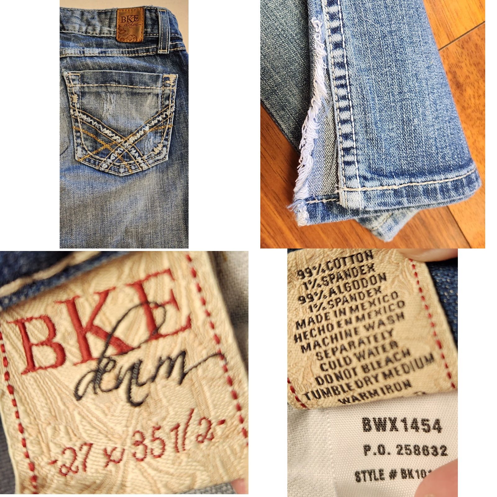Vintage BKE SIERRA BOOT Denim Jeans Size 27 Womens Blue Distressed Bootcut Regular Rise 28x35.5 5-Pocket Style Vintage No Size 27" / US 4 / IT 40 - 8 Thumbnail