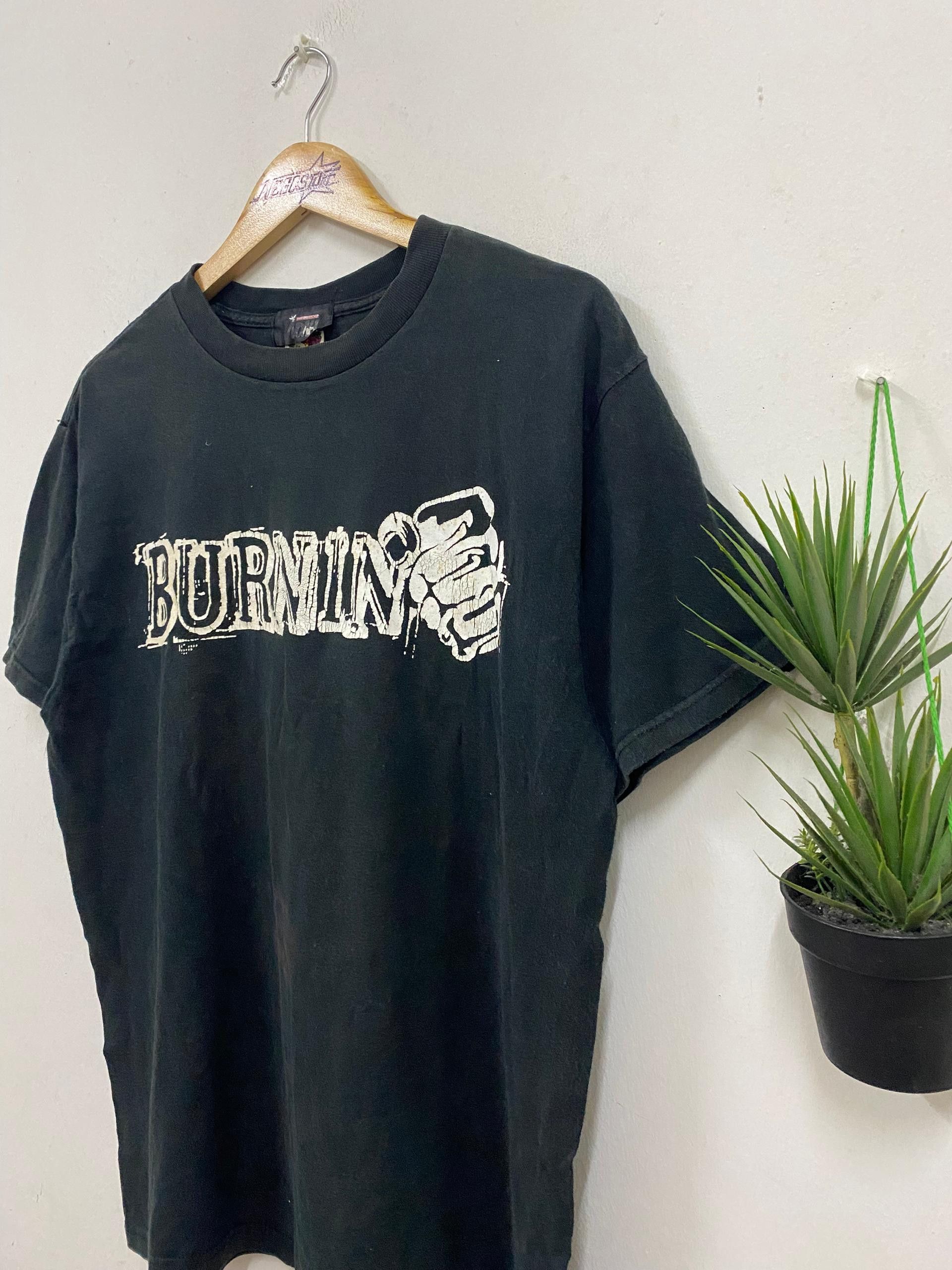 Vintage Vintage 90s "BURNING" NOAH Pro Wrestling promo t shirt Size US L / EU 52-54 / 3 - 3 Thumbnail