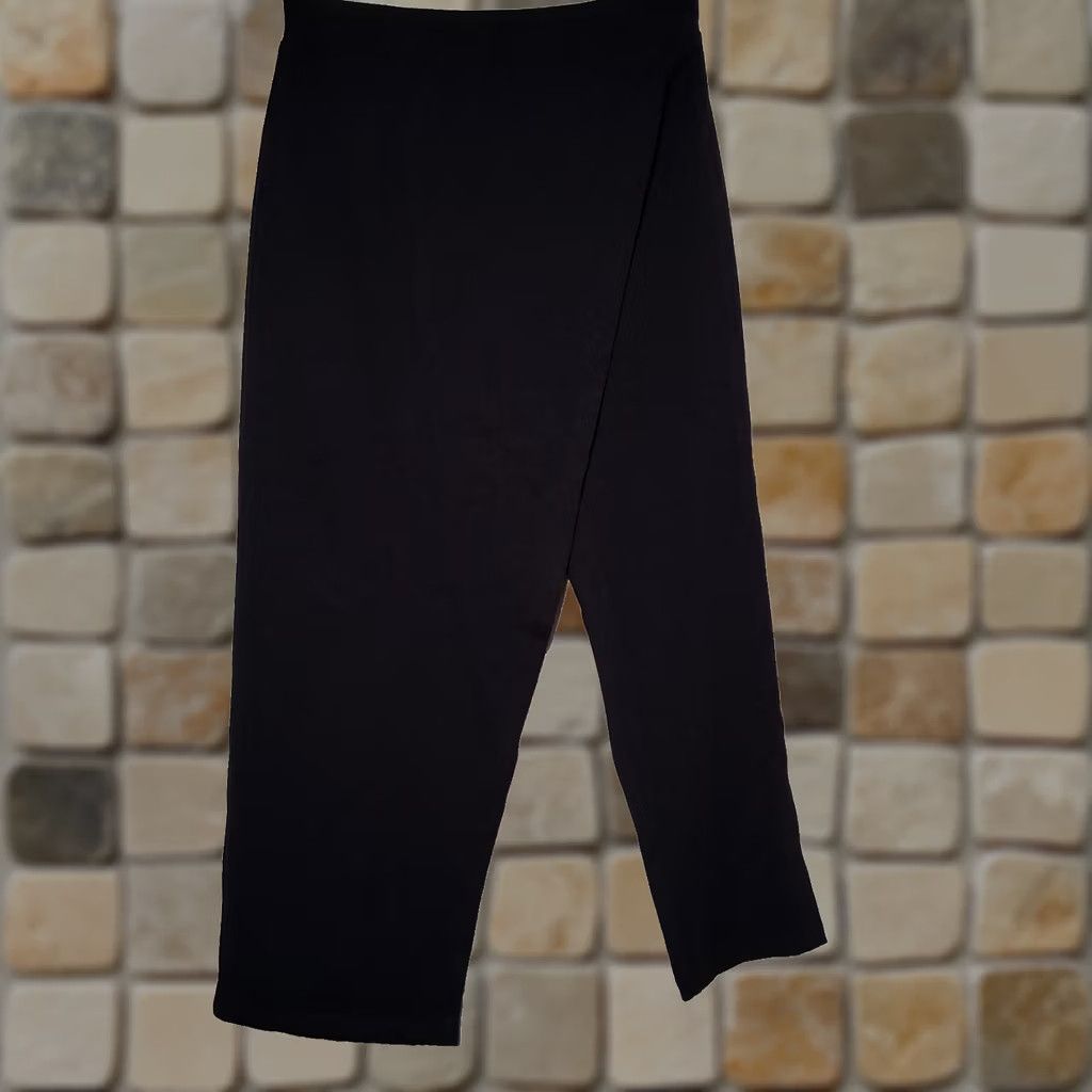 Vintage VINTAGE IMAN Global Chic Skirted Leggings Small Black Rayon Blend Stretch NEW Women Size 28" / US 6 / IT 42 - 1 Thumbnail