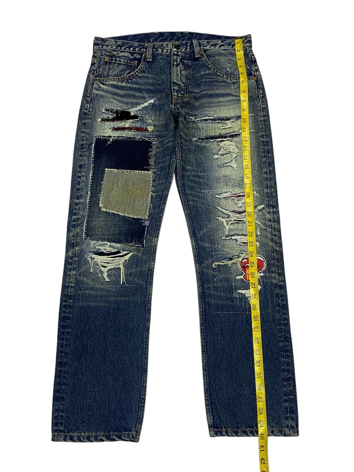 Hysteric Glamour × If Six Was Nine × Japanese Brand RNA Patchwork Distressed Denim Pants Size US 32 / EU 48 - 4 Thumbnail