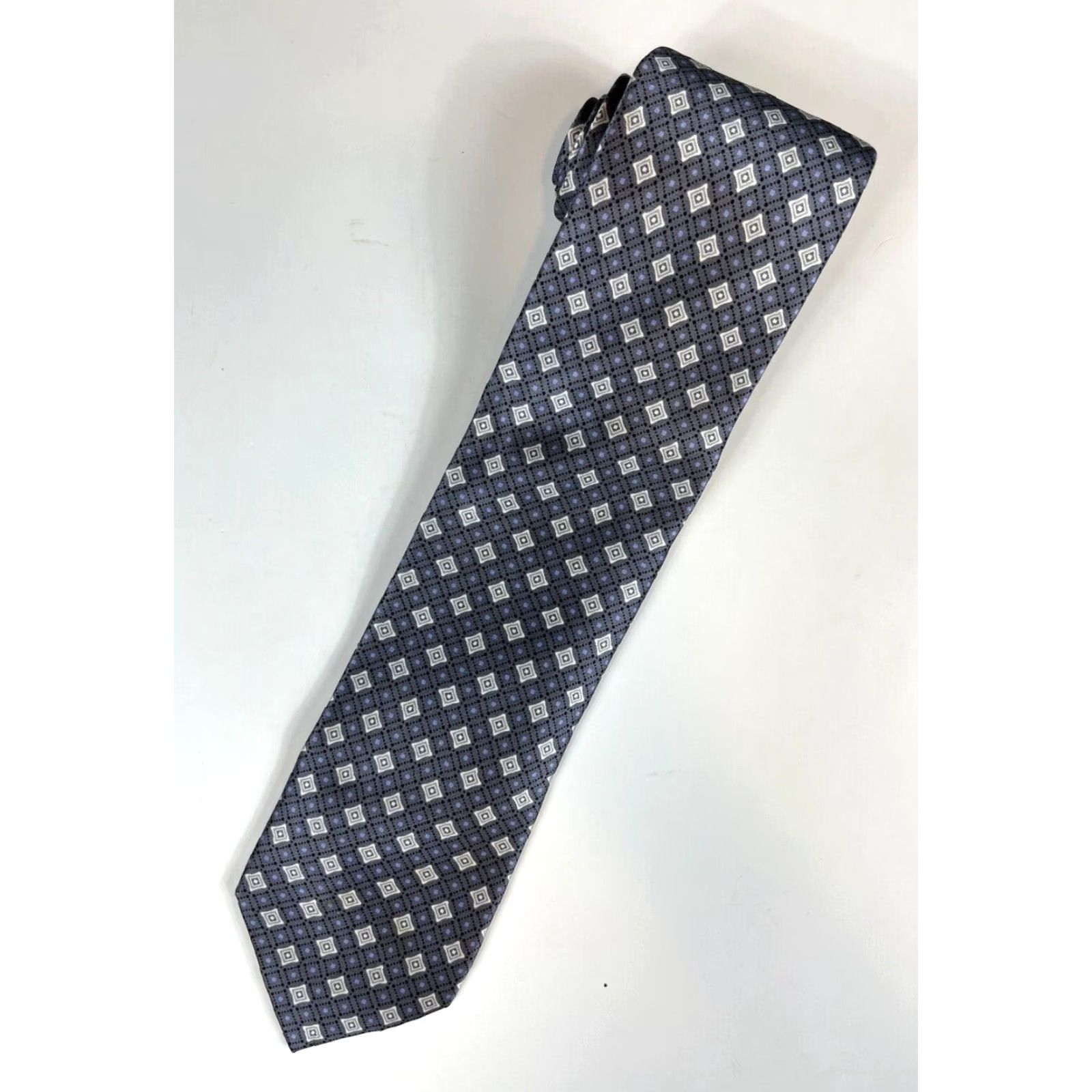 Vintage VINTAGE Men's Lario Luxury Silk Tie Geometric Hand Made in Italy Size ONE SIZE - 2 Thumbnail