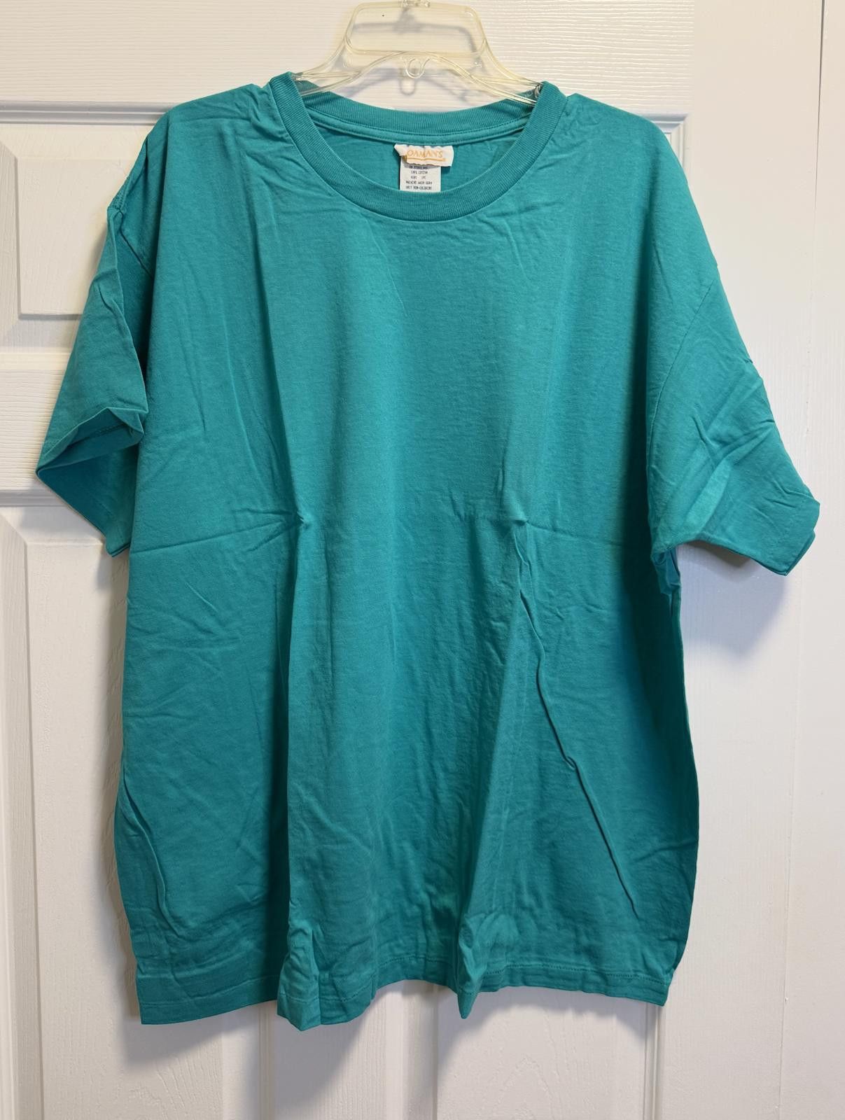 Designer Roaman’s Jade Green Tee 1X Cotton USA Made Size US M / EU 48-50 / 2 - 5 Thumbnail