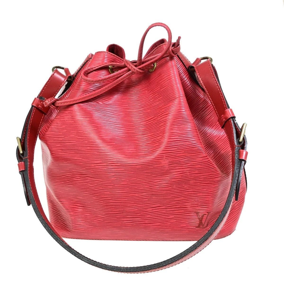 Louis Vuitton Epi Petit Noe Drawstring Shoulder Bag Red, Women's