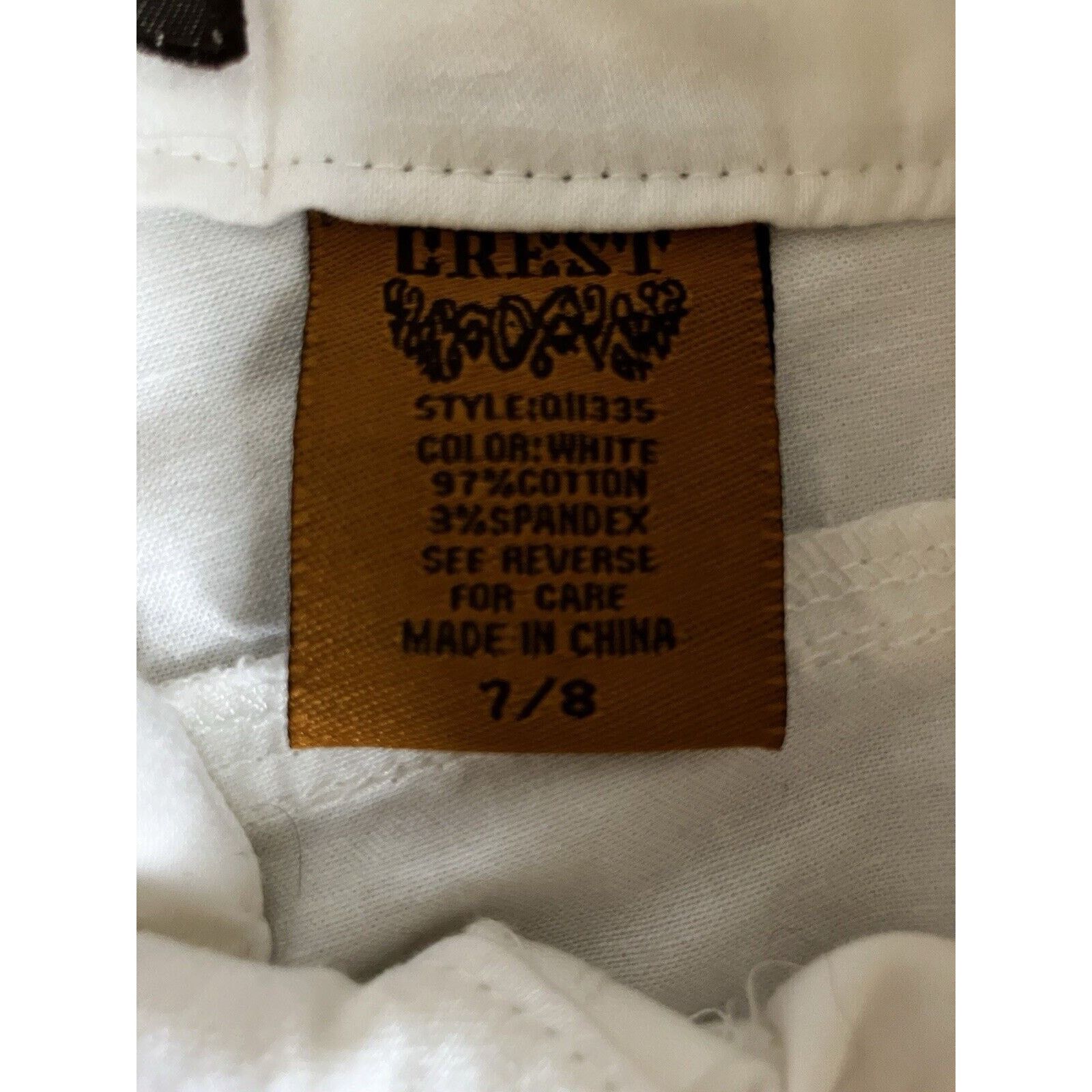 Other Crest white cropped cargo capris size 7/8 with ties at knees Size 23" - 4 Thumbnail