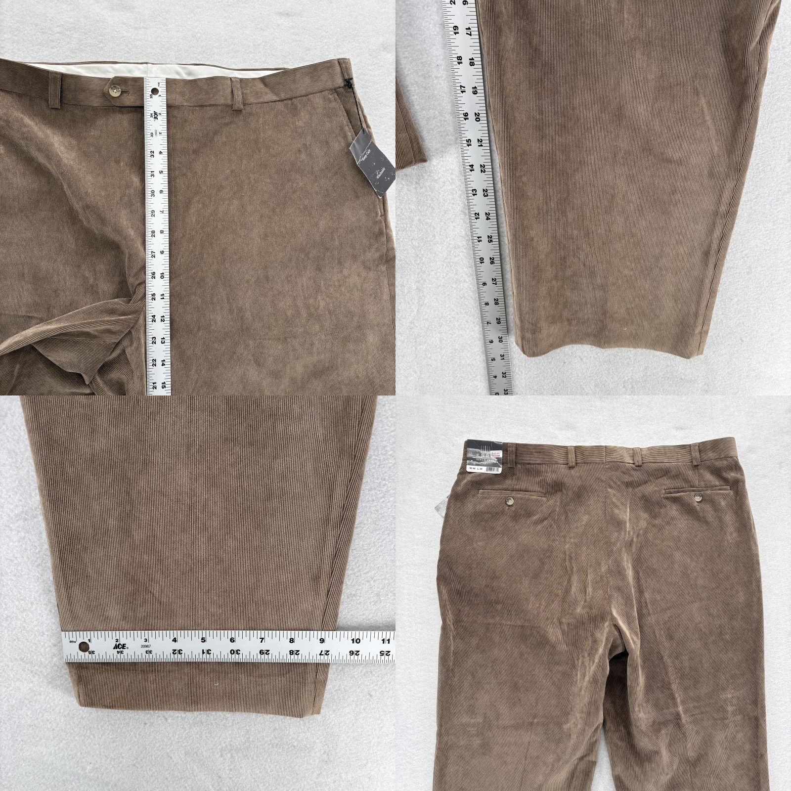 Enro Enro Mens Pants 44x30 Brown Corduroy Stretch Dress Casual Trousers Comfort NWT Size US 44 / EU 60 - 8 Thumbnail
