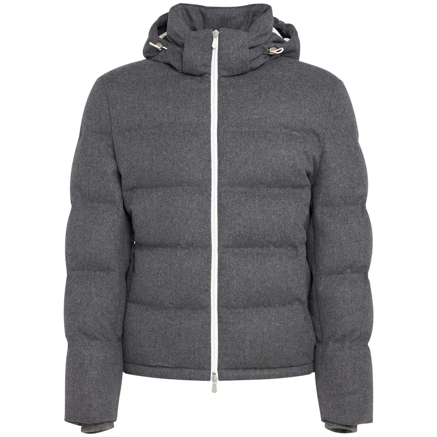 Brunello Cucinelli BRUNELLO CUCINELLI Gray Wool/Cashmere Down Jacket New & Auth Size US XXL / EU 58 / 5 - 1 Thumbnail