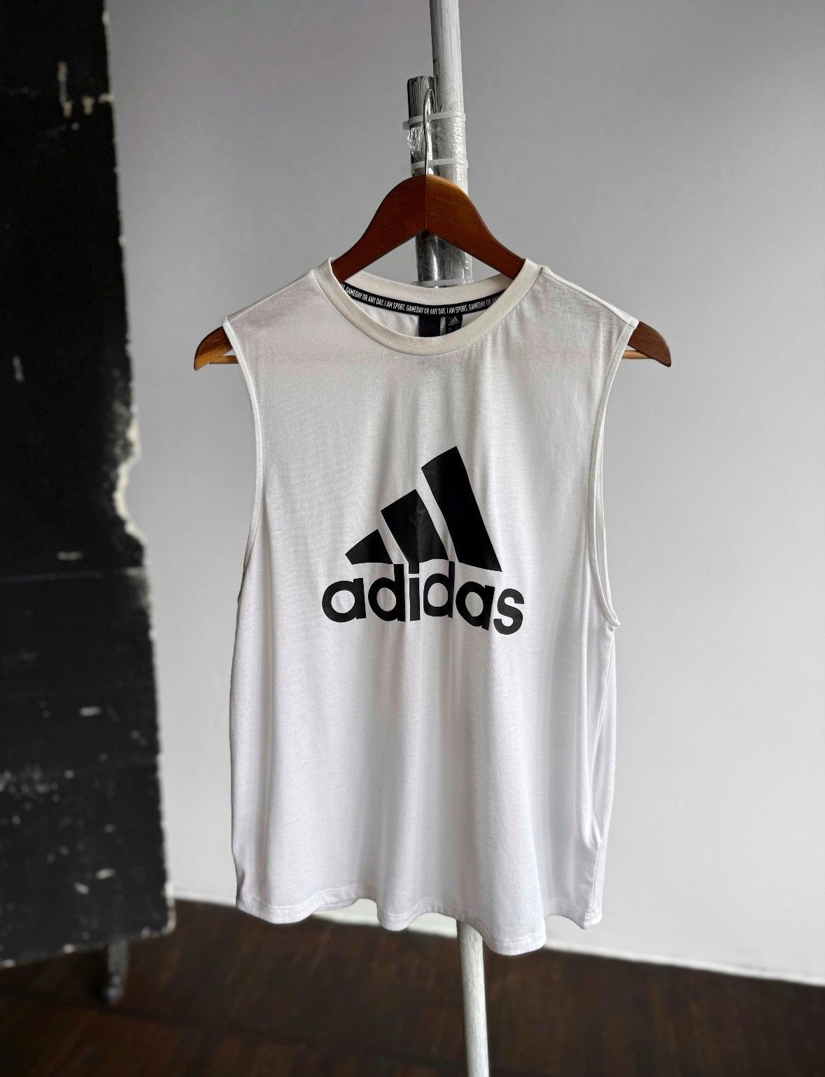 Adidas Adidas Big Logo Gameday Sleeveless Muscle Tank Top Shirt Size M / US 6-8 / IT 42-44 - 3 Thumbnail