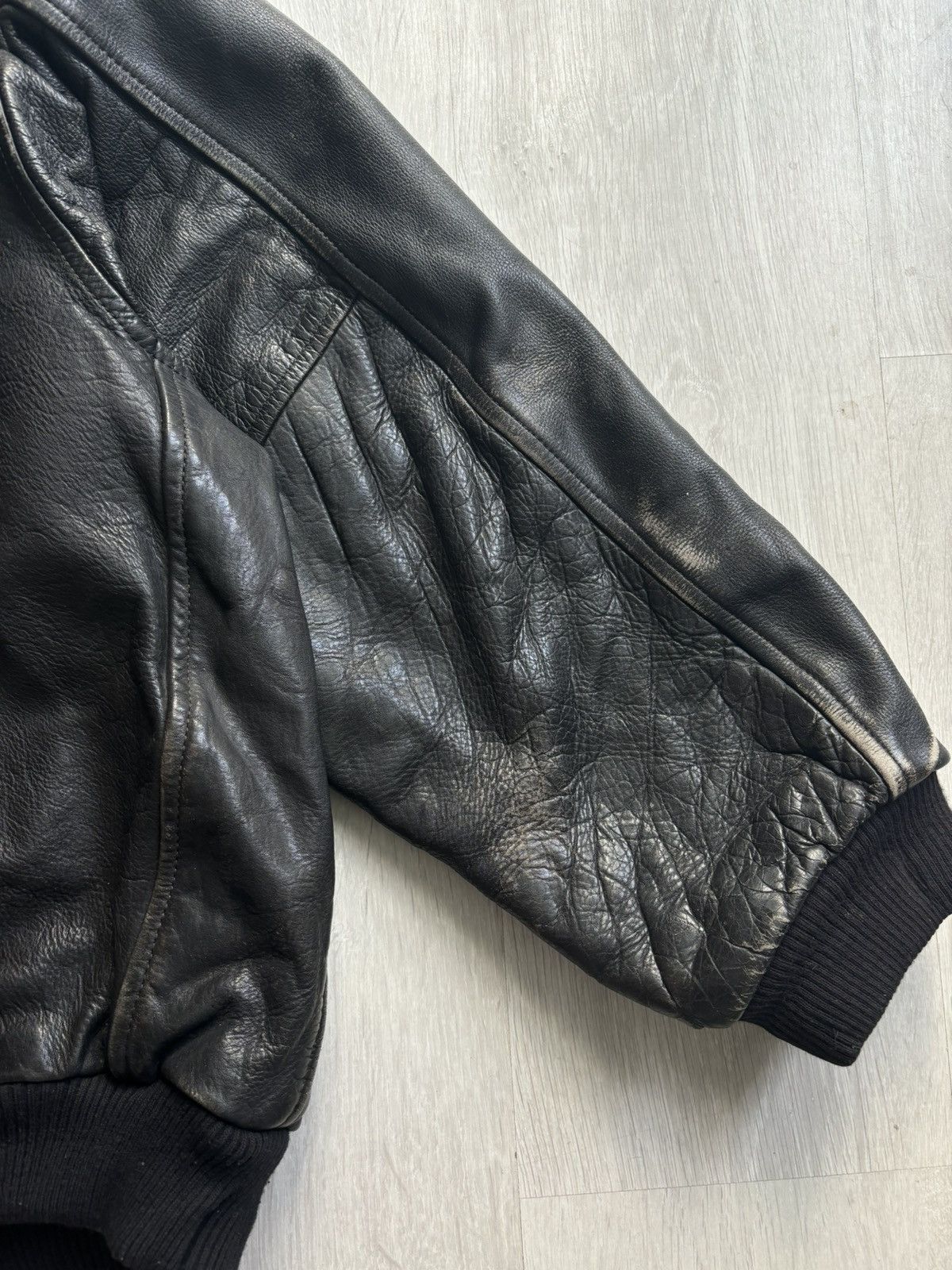 Hummel Vintage Hummel Leather bomber Jacket Size US L / EU 52-54 / 3 - 7 Thumbnail