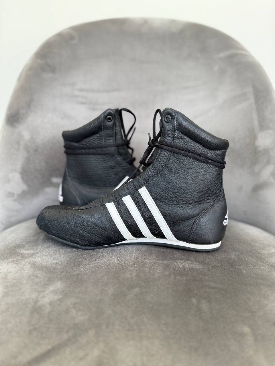 Adidas Adidas Prajna 00s Leather Black Boxing wrestling Boots Size US 6.5 / IT 36.5 - 3 Thumbnail