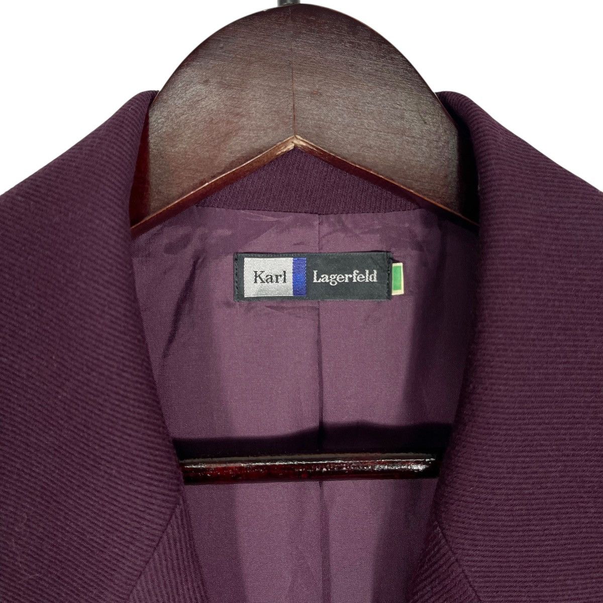 Karl Lagerfeld Vintage Karl Lagerfeld Plum Wool Jacket Size M / US 6-8 / IT 42-44 - 9 Thumbnail