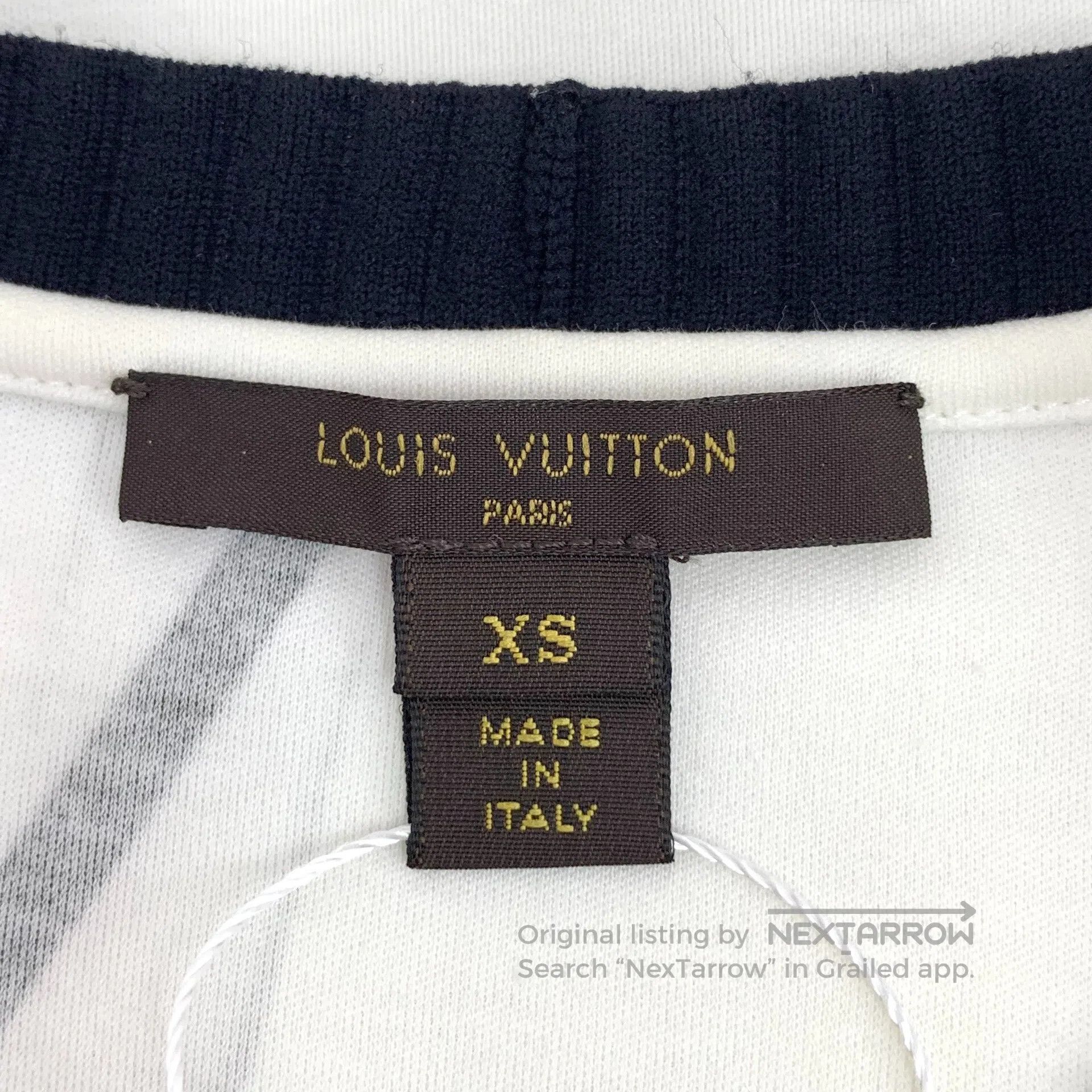 Louis Vuitton Louis Vuitton White bag cosmetic print round neck short sl Size US XS / EU 42 / 0 - 5 Thumbnail