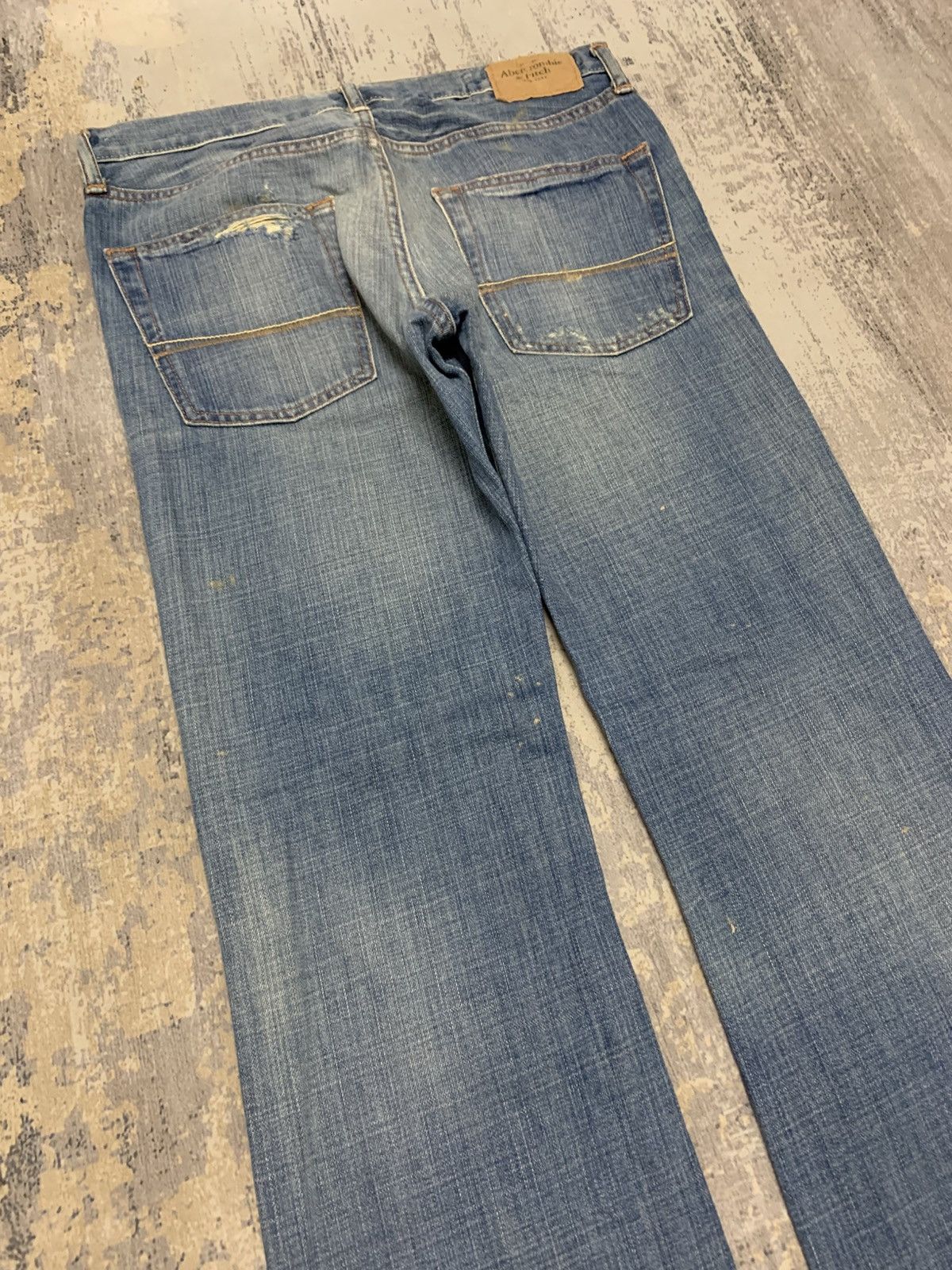 Abercrombie & Fitch Y2K Abercrombie Fitch Distressed Bootcut Flare Denim Jeans Size US 34 / EU 50 - 10 Thumbnail