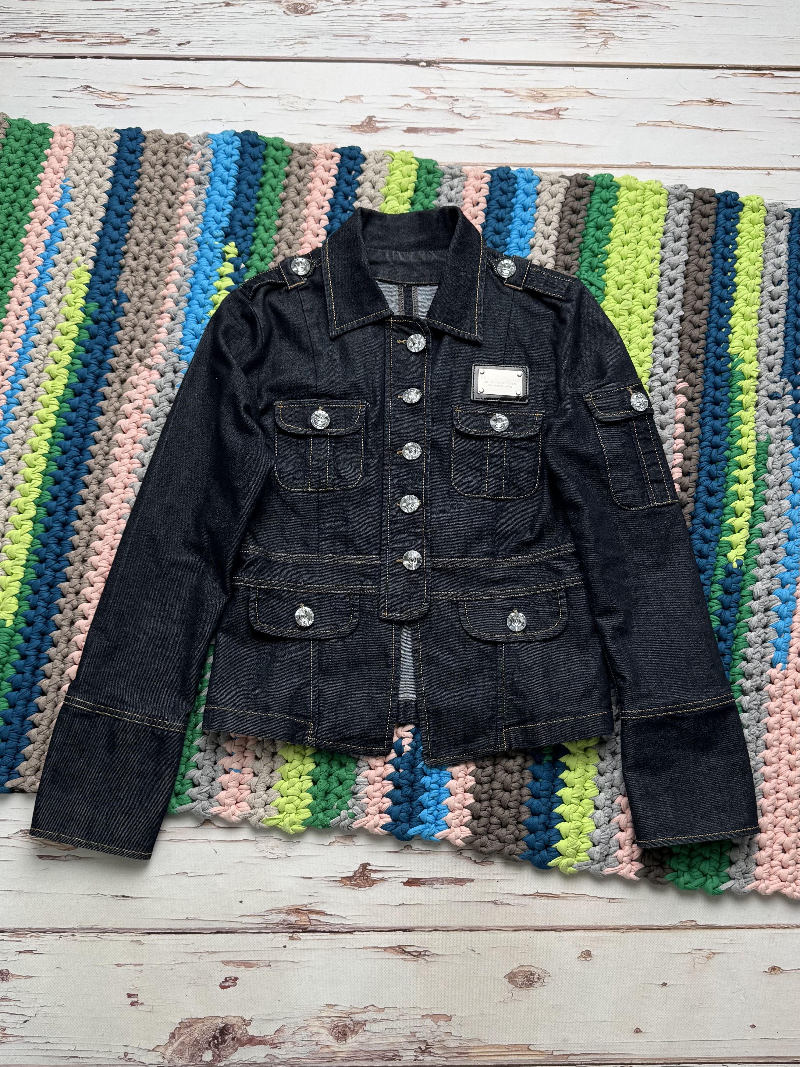 Philipp Plein Philipp Plein Vintage Denim Jacket Fitted Wash Stretch Y2K Size S / US 4 / IT 40 - 5 Thumbnail