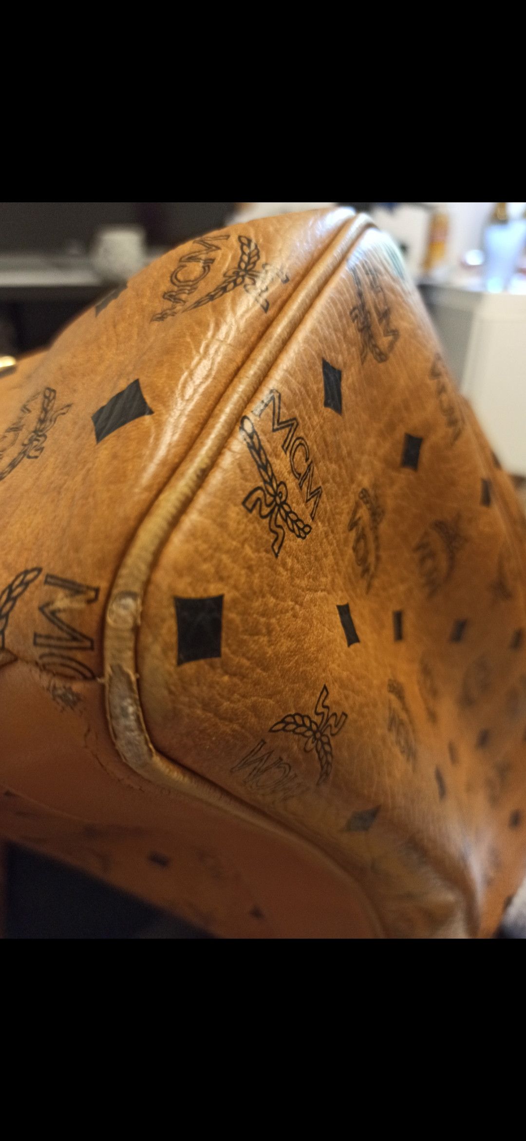 Leather × MCM Mcm stark backpack visetos monogram & studs Size ONE SIZE - 3 Thumbnail