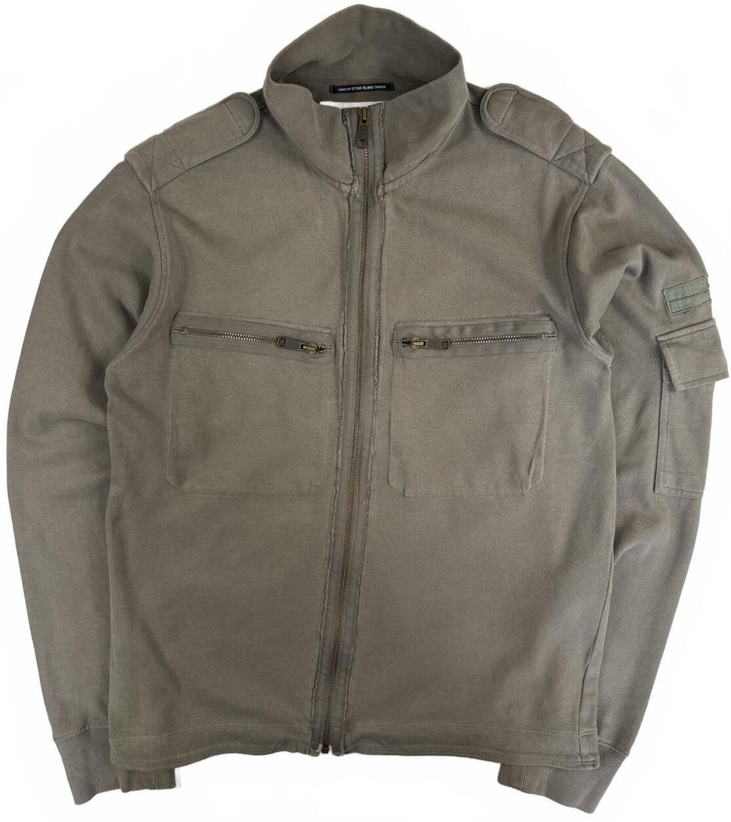Stone Island Stone Island Denims Full Zip Jumper Khaki Green Medium Size US M / EU 48-50 / 2 - 1 Thumbnail
