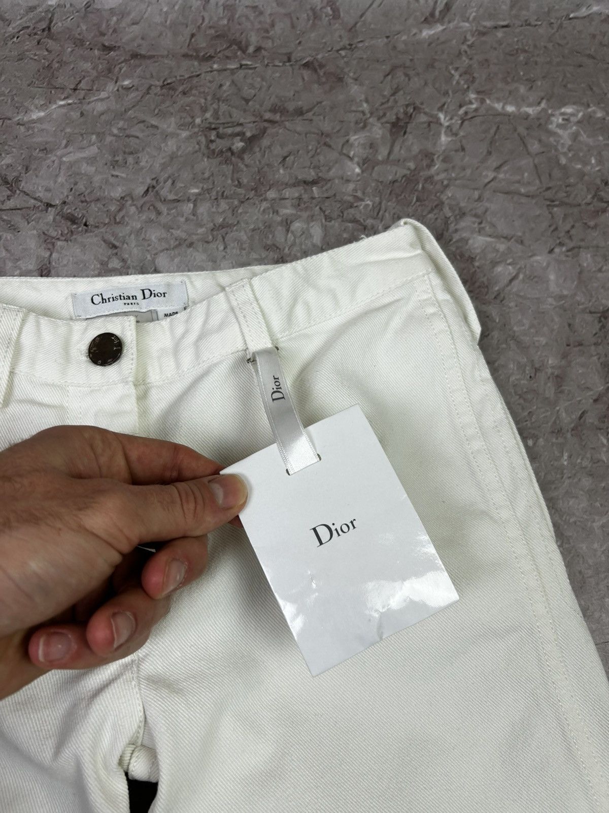 Christian Dior Monsieur × Dior Christian Dior Boutique White Cotton Pants Made In Italy Size 27" / US 4 / IT 40 - 3 Thumbnail