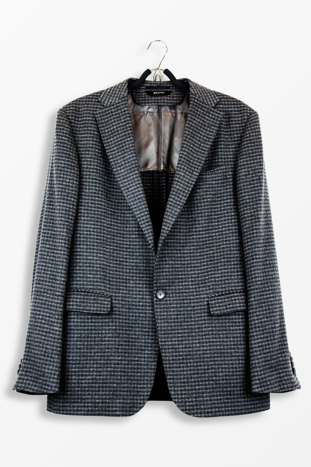Z Zegna Zegna Wool Tweed Check Blazer – Size 50R Size 40R - 1 Thumbnail
