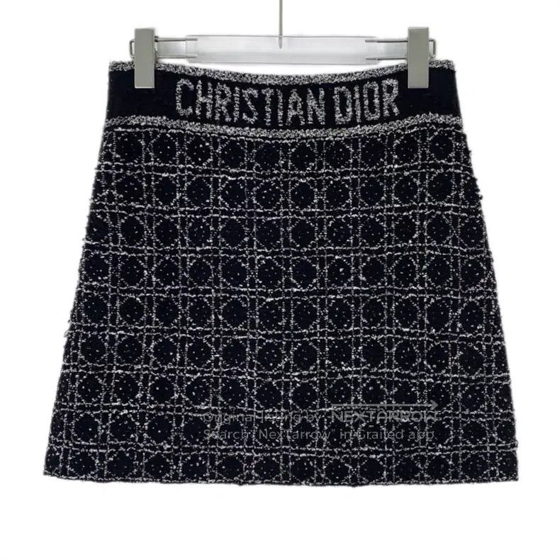Dior Dior 24 black diamond cotton blended tweed front and back Size 25" / US 0 / IT 36 - 2 Thumbnail
