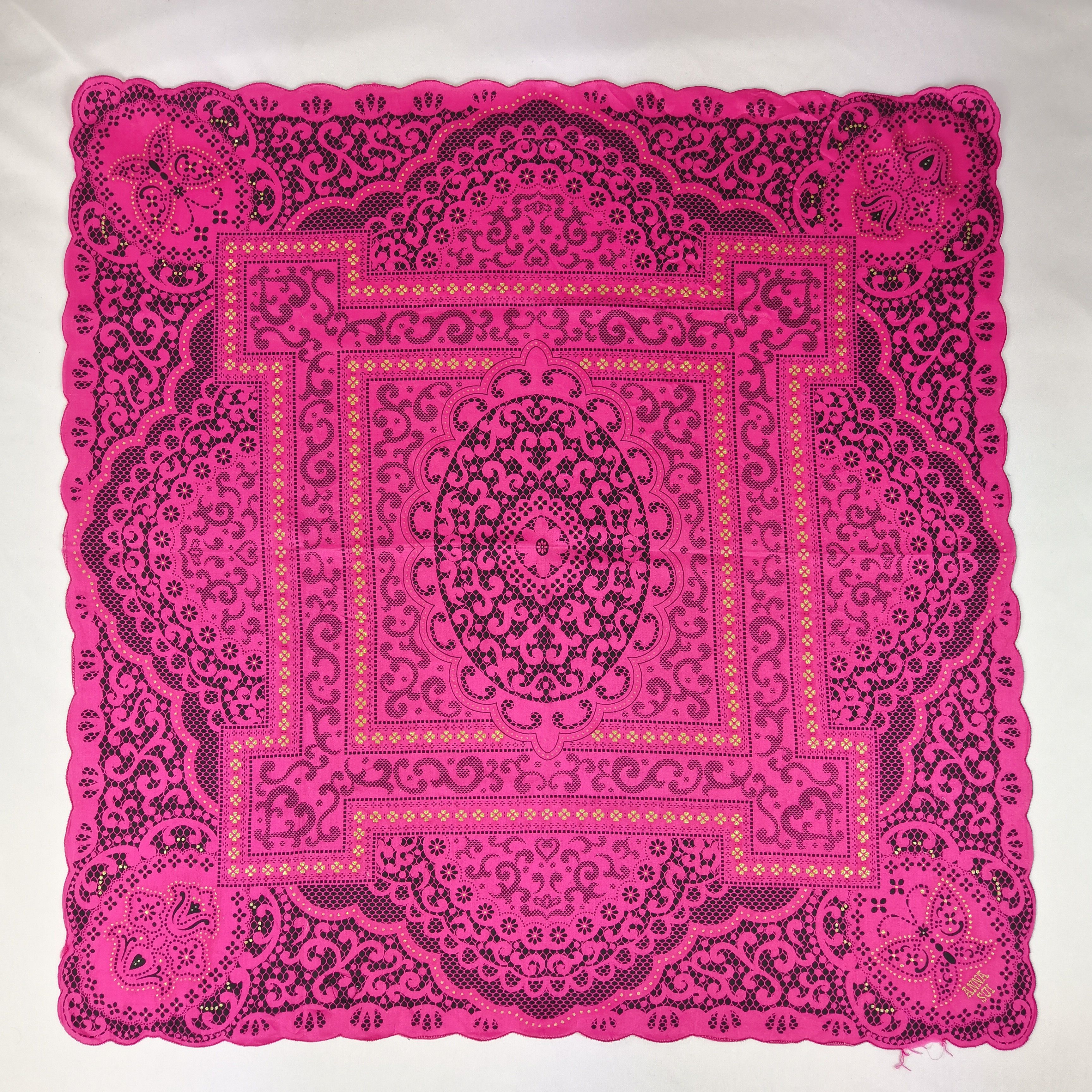 Japanese Brand Vintage Anna Sui Handkerchief Neckerchief Bandana - AC71965 Size ONE SIZE - 2 Thumbnail