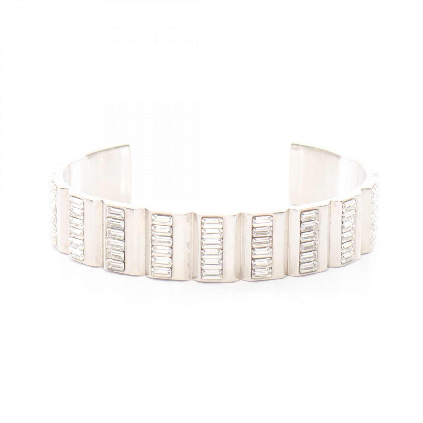 Yves Saint Laurent Yves Saint Laurent Saint Laurent Paris Stainless Steel Rhinestone Bangle Metal Bangle DUTY FREE for USA Size ONE SIZE - 1 Thumbnail