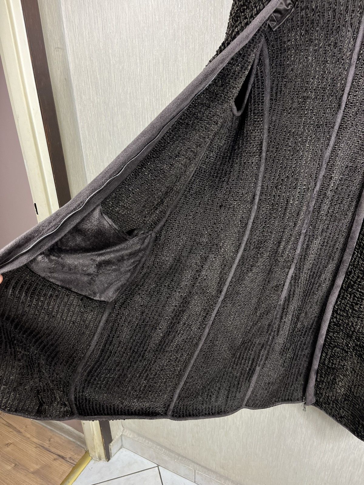 Armani × Designer × Giorgio Armani Giorgio Armani long velvet zip cardigan sweater coat jacket Size XL / US 12-14 / IT 48-50 - 19 Thumbnail