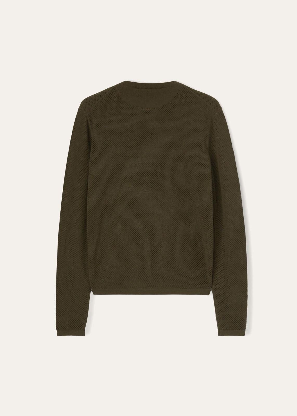 Loro Piana o1srvl11e0824 Port Douglas Henley Sweater in Olive Green Size L / US 10 / IT 46 - 2 Thumbnail