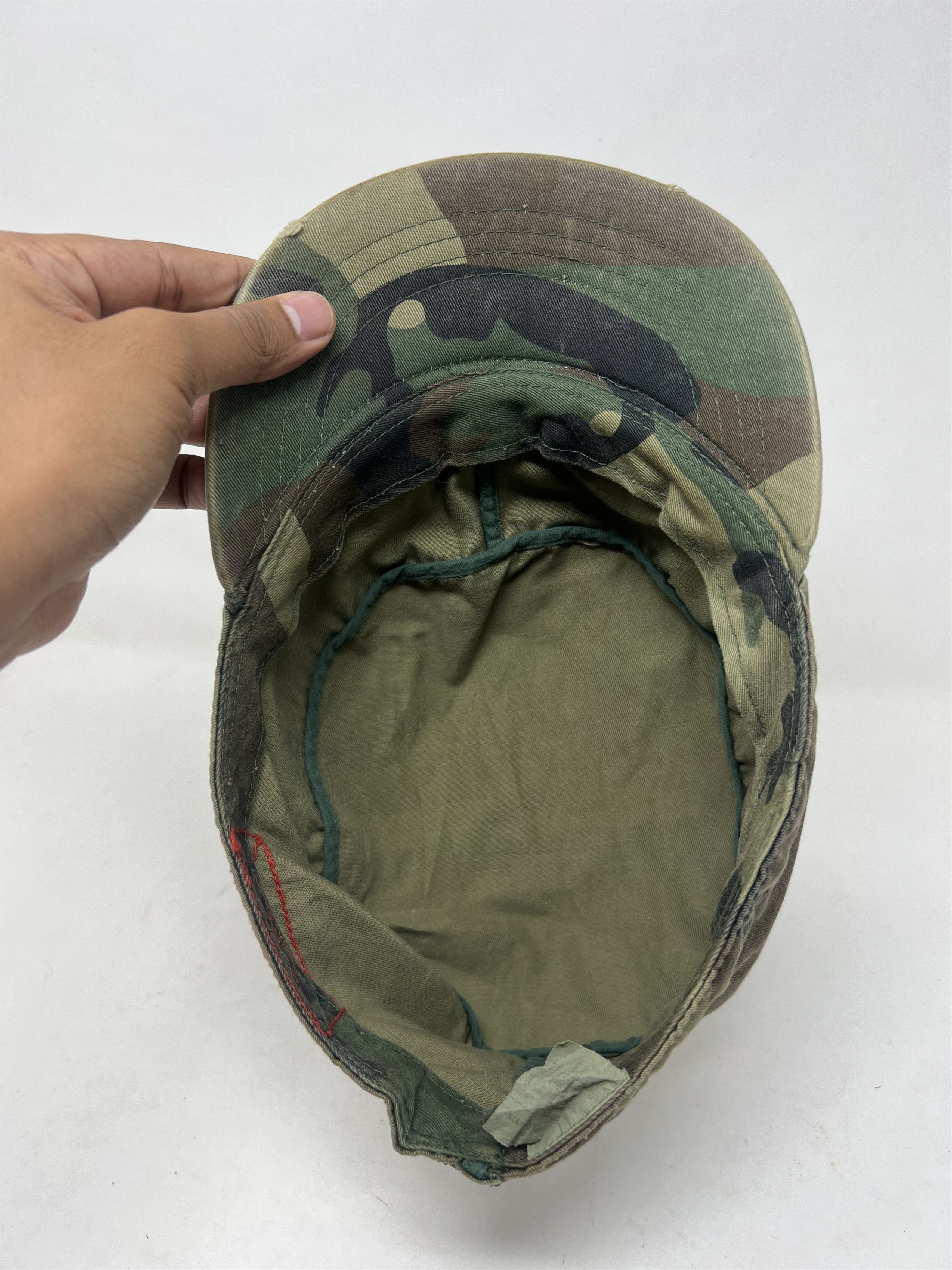 Vintage Vintage Millitary Woodland Distressed Fitted Hat Size ONE SIZE - 7 Thumbnail