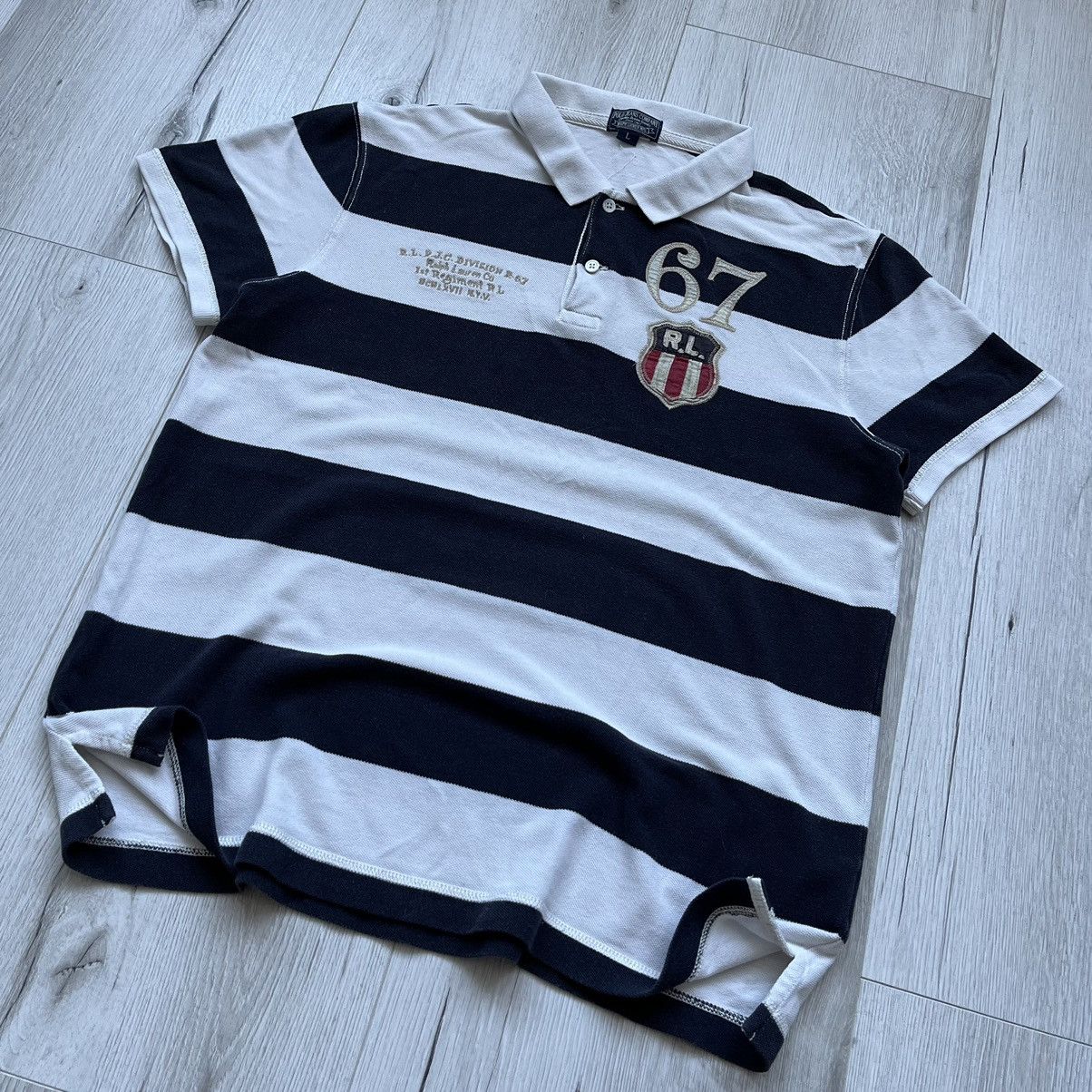 Polo Ralph Lauren × Vintage Vintage Polo Ralph Lauren USA Striped Y2K Polo T Shirt Rare Size US L / EU 52-54 / 3 - 2 Thumbnail