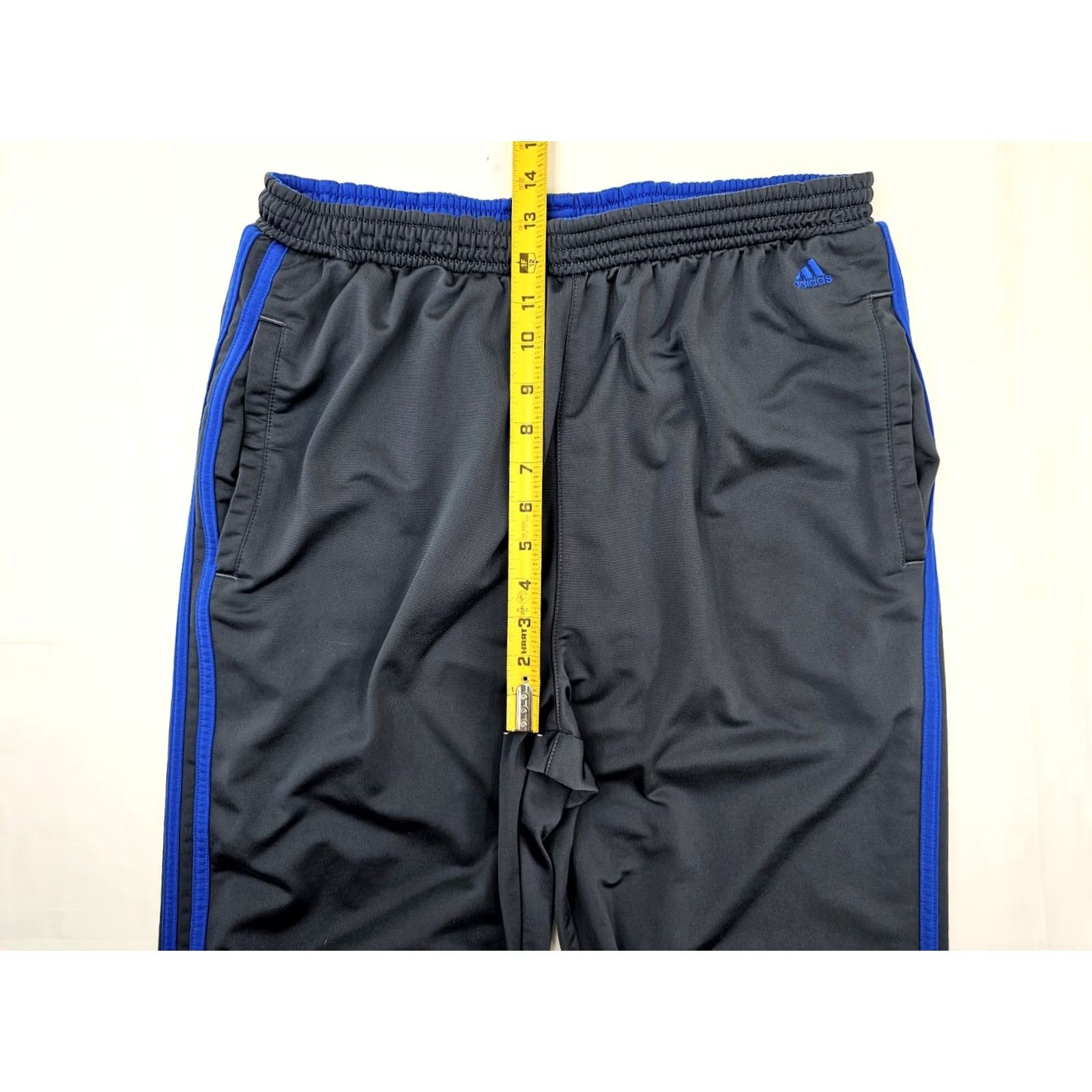 Adidas adidas Fleece Track Athletic Pants Men L 31x31 Gray Blue Straight Leg Zip Cuff Size US 33 - 5 Thumbnail