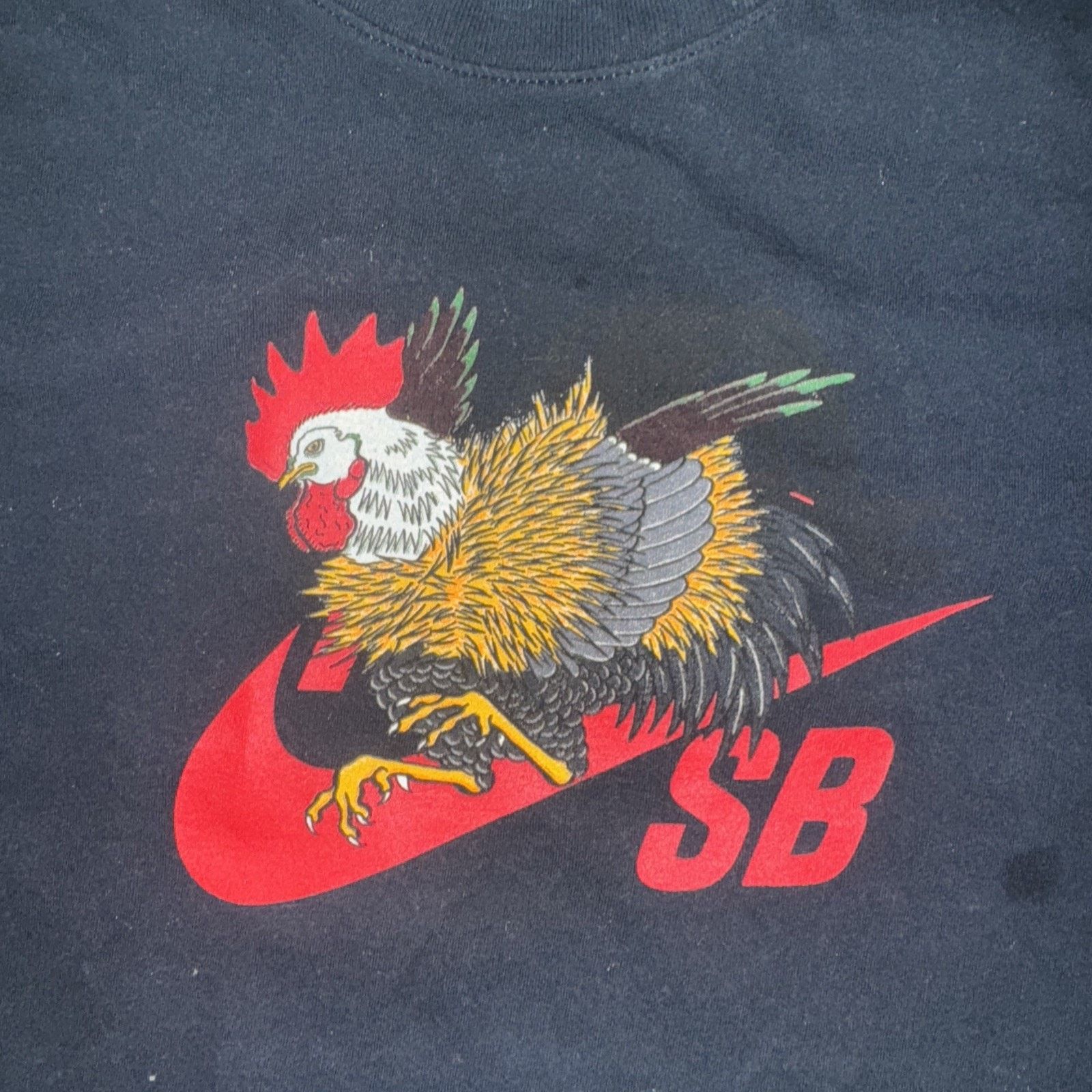 Band Tees × Nike × Vintage Nike SB Rooster Graphic T-Shirt Black Size M 18x25 Size US M / EU 48-50 / 2 - 2 Thumbnail