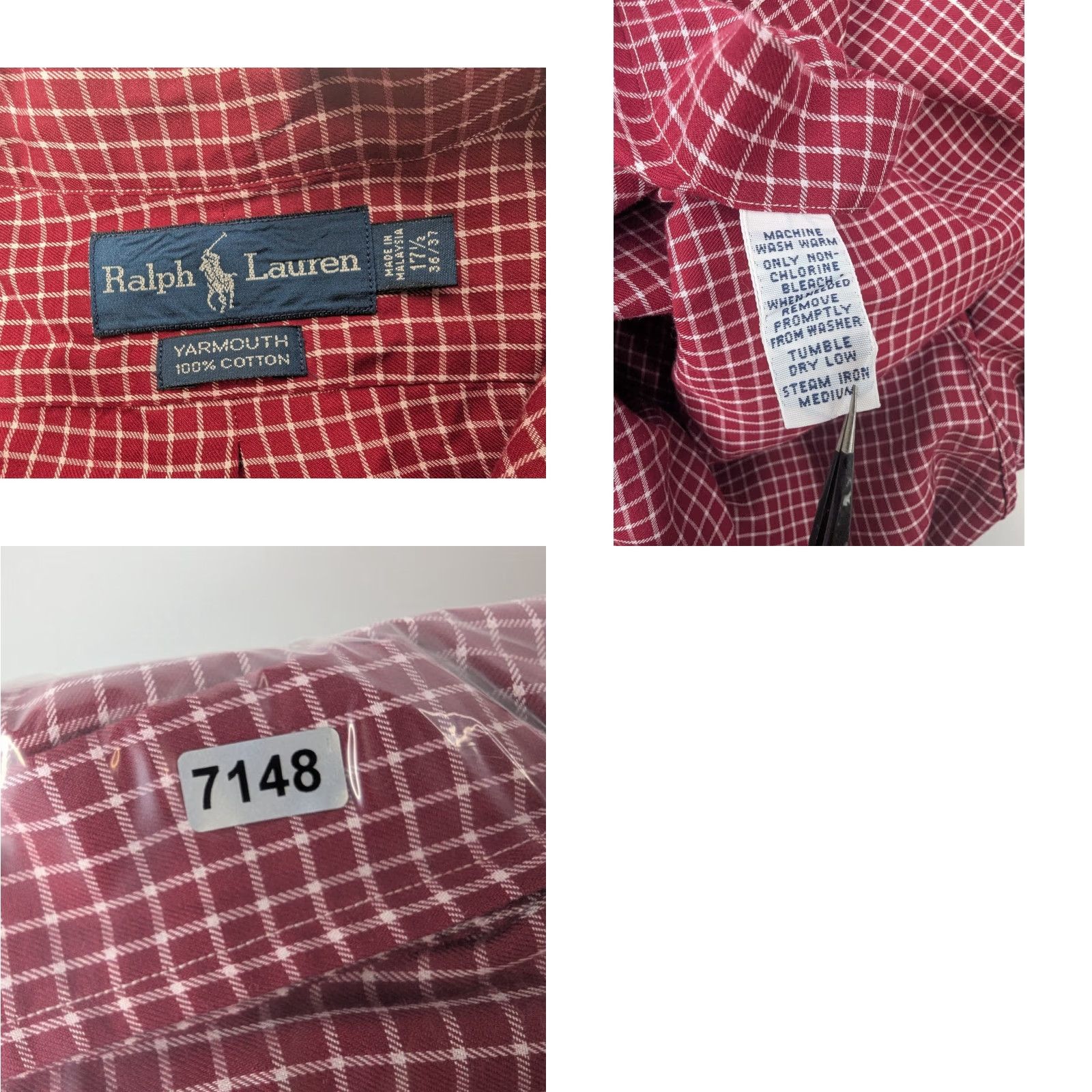 Ralph Lauren Ralph Lauren Yarmouth Shirt Mens 17.5 36/37 Red Plaid Check Button Down Preppy Shirt Size US XXL / EU 58 / 5 - 8 Thumbnail