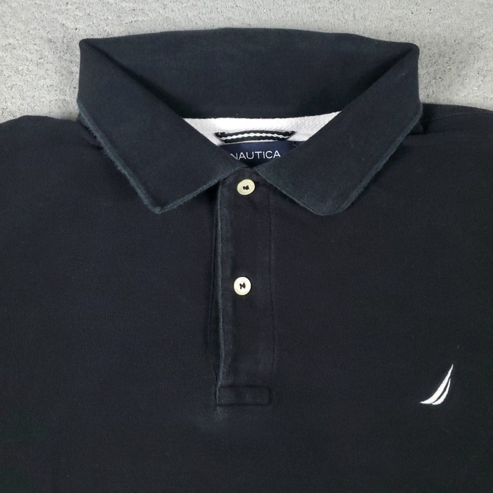 Nautica VINTAGE Nautica Polo Shirt Mens Large Black Short Sleeve Casual Golf Mens Size US L / EU 52-54 / 3 - 2 Thumbnail