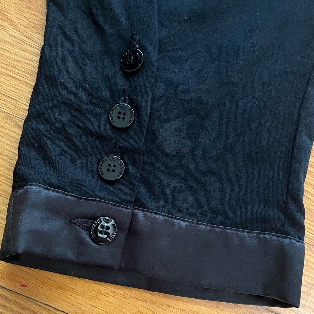 Emporio Armani EMPORIO ARMANI Black Wool Blend Trouser Pants Size 30" / US 8 / IT 44 - 5 Thumbnail