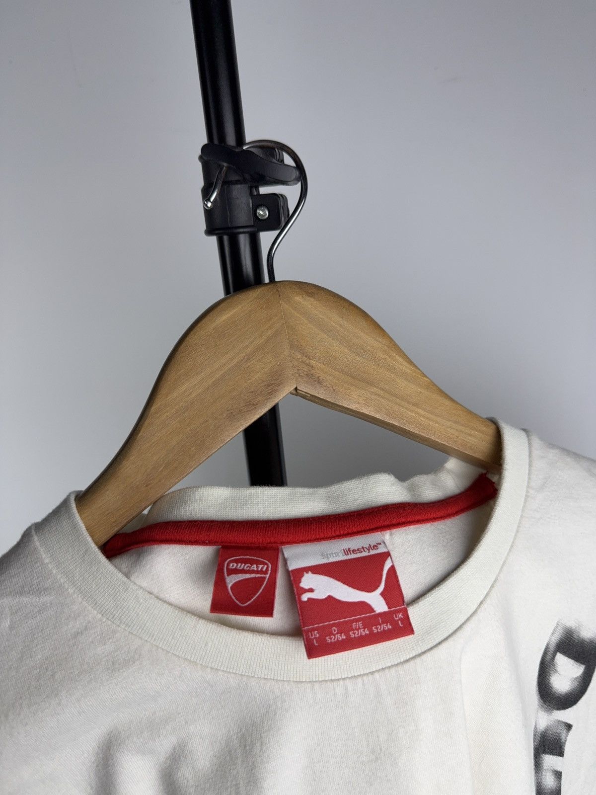 Ducati Vintage 00s Ducati x Puma Racing Moto Graphic Ivory Tee L Size US L / EU 52-54 / 3 - 6 Thumbnail