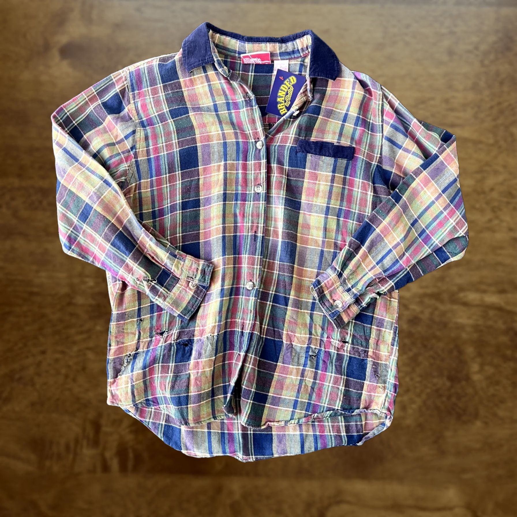 Vintage VINTAGE PennyLane Shirt Womens Large Plaid Button Up Corduroy Collar 90s Grunge Size S / US 4 / IT 40 - 1 Thumbnail
