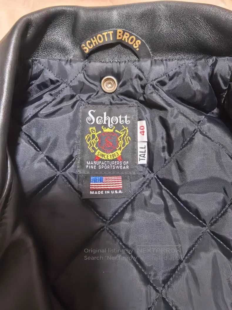 Schott Black cowhide motorcycle leather jacket Size US XXS / EU 40 - 4 Thumbnail