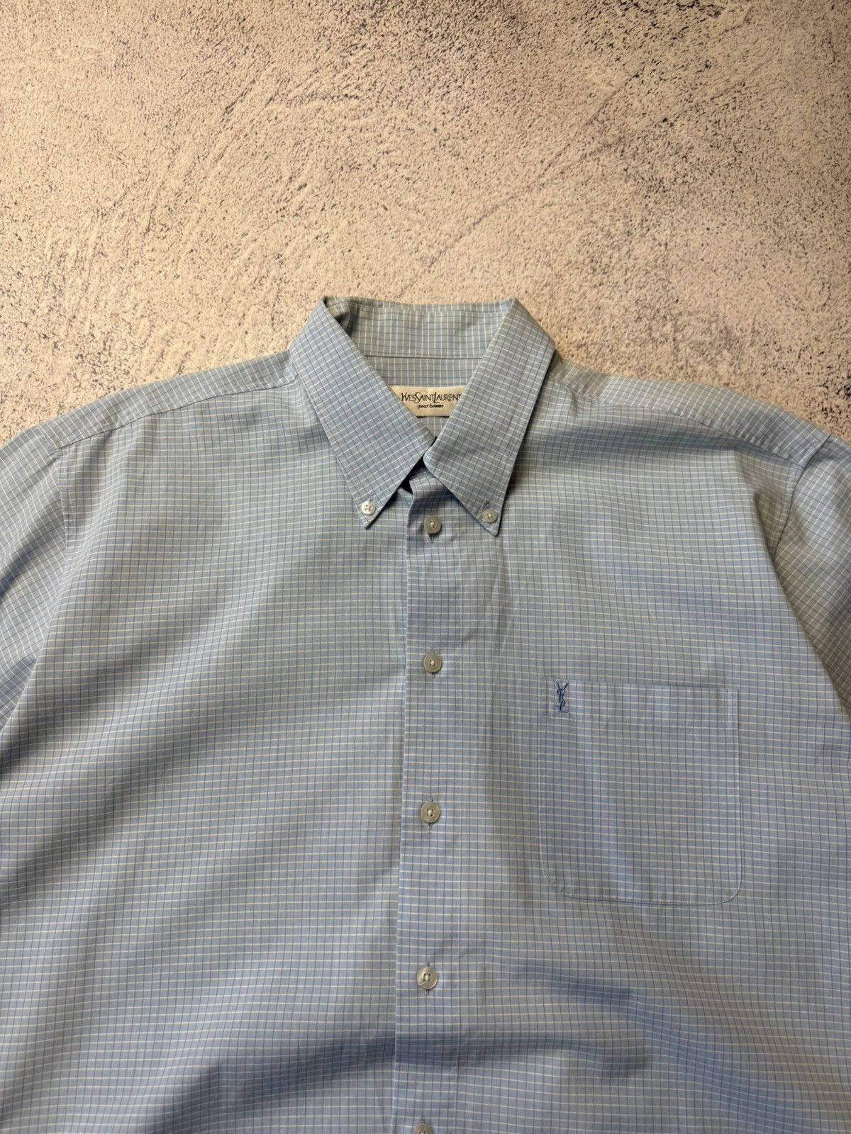 Vintage Mens Vintage Yves Saint Laurent Shirts Button up Luxury YSL Size US L / EU 52-54 / 3 - 12 Thumbnail