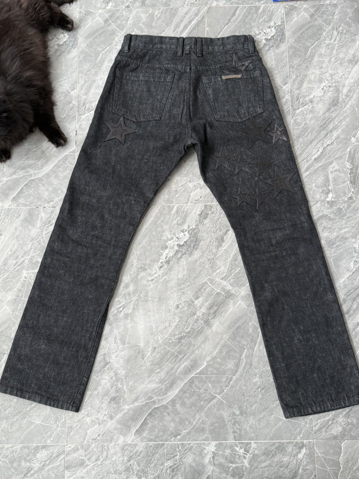 Chrome Hearts Chrome Hearts Fleur Knee Star Patch Denim Size US 31 - 2 Thumbnail