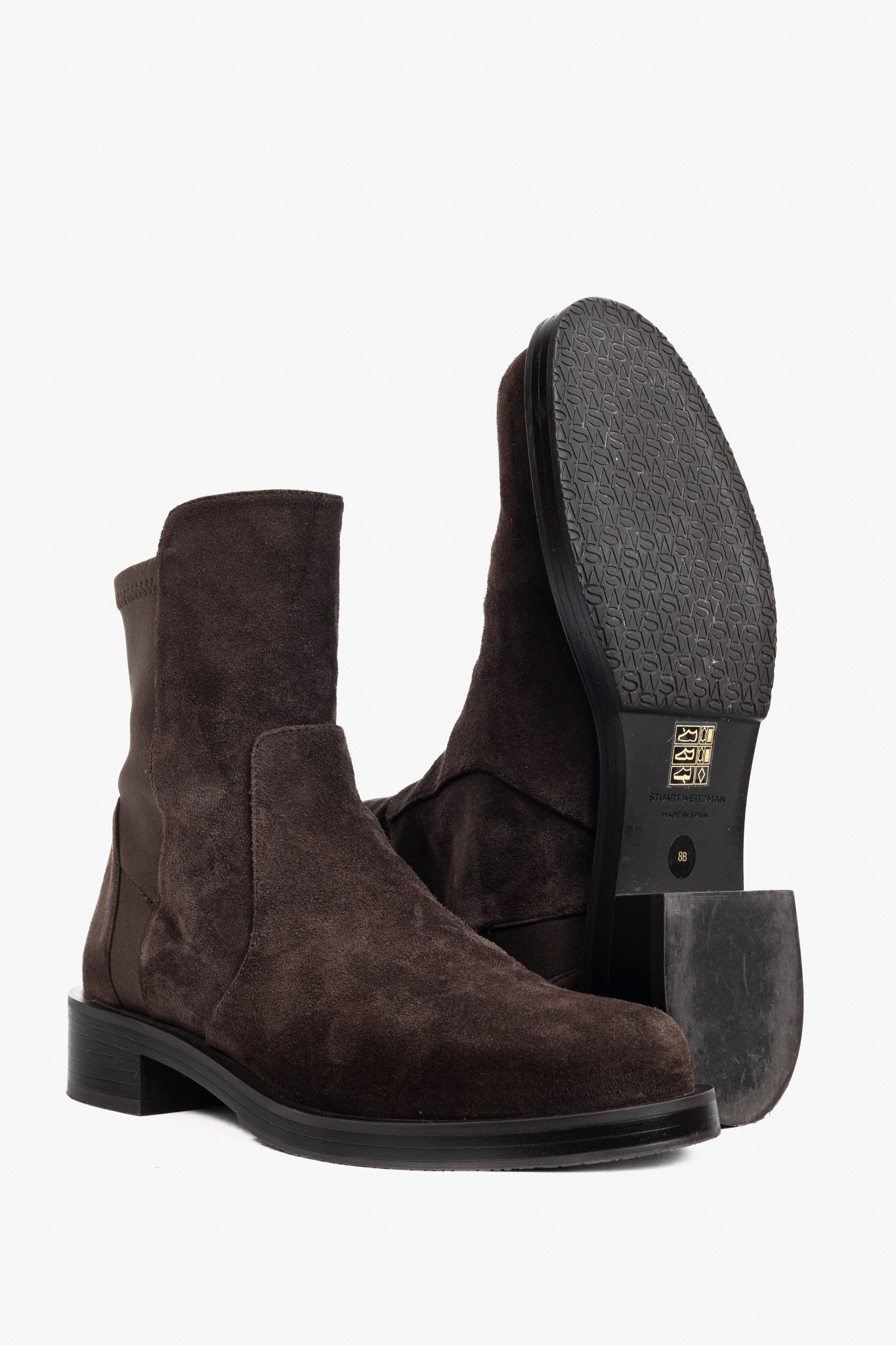 Stuart Weitzman Stuart Weitzman 5050 Bold Sport Suede/Str. Gabardine Booties Size US 8 / IT 38 - 4 Thumbnail